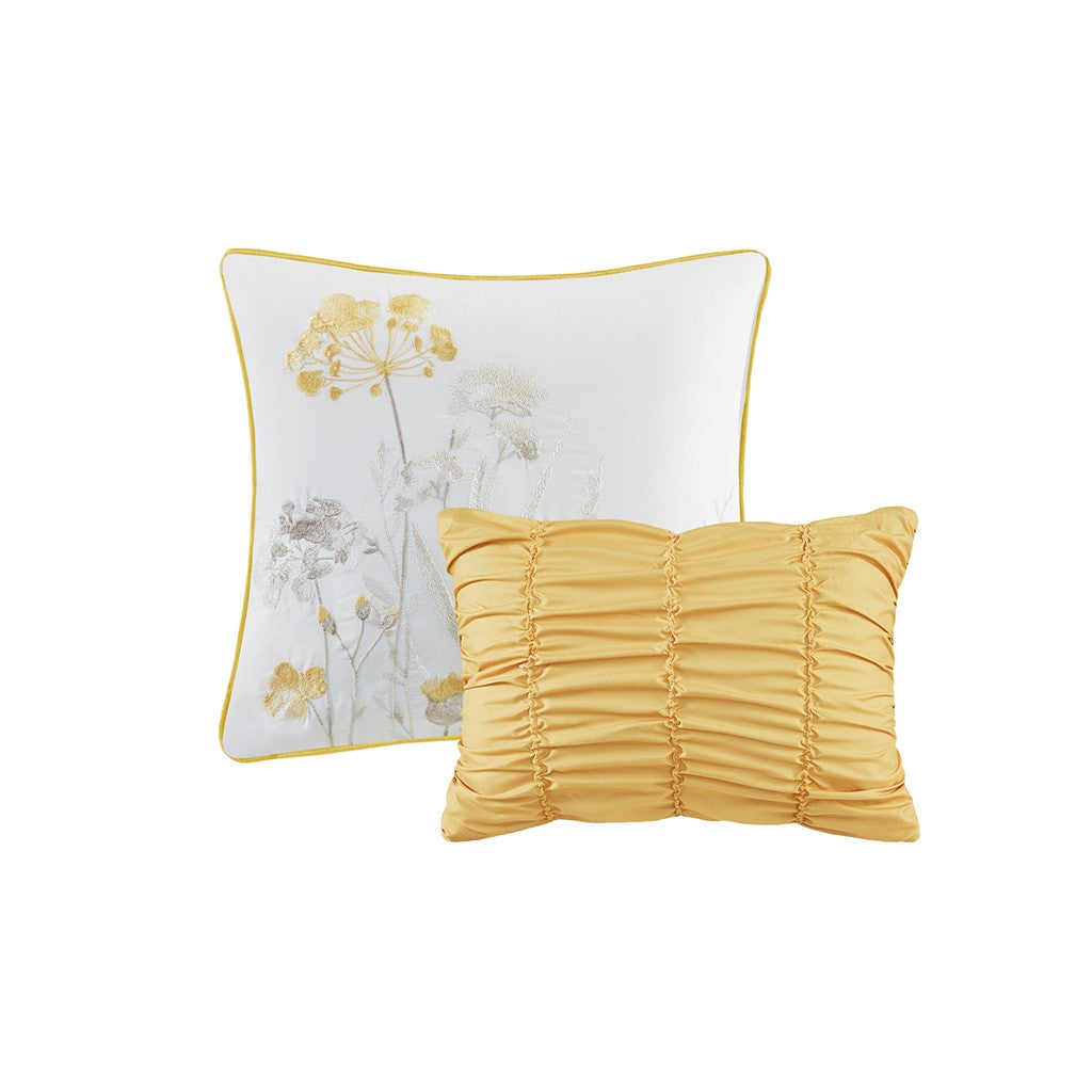 5 Piece Seersucker Comforter Set with Throw Pillows