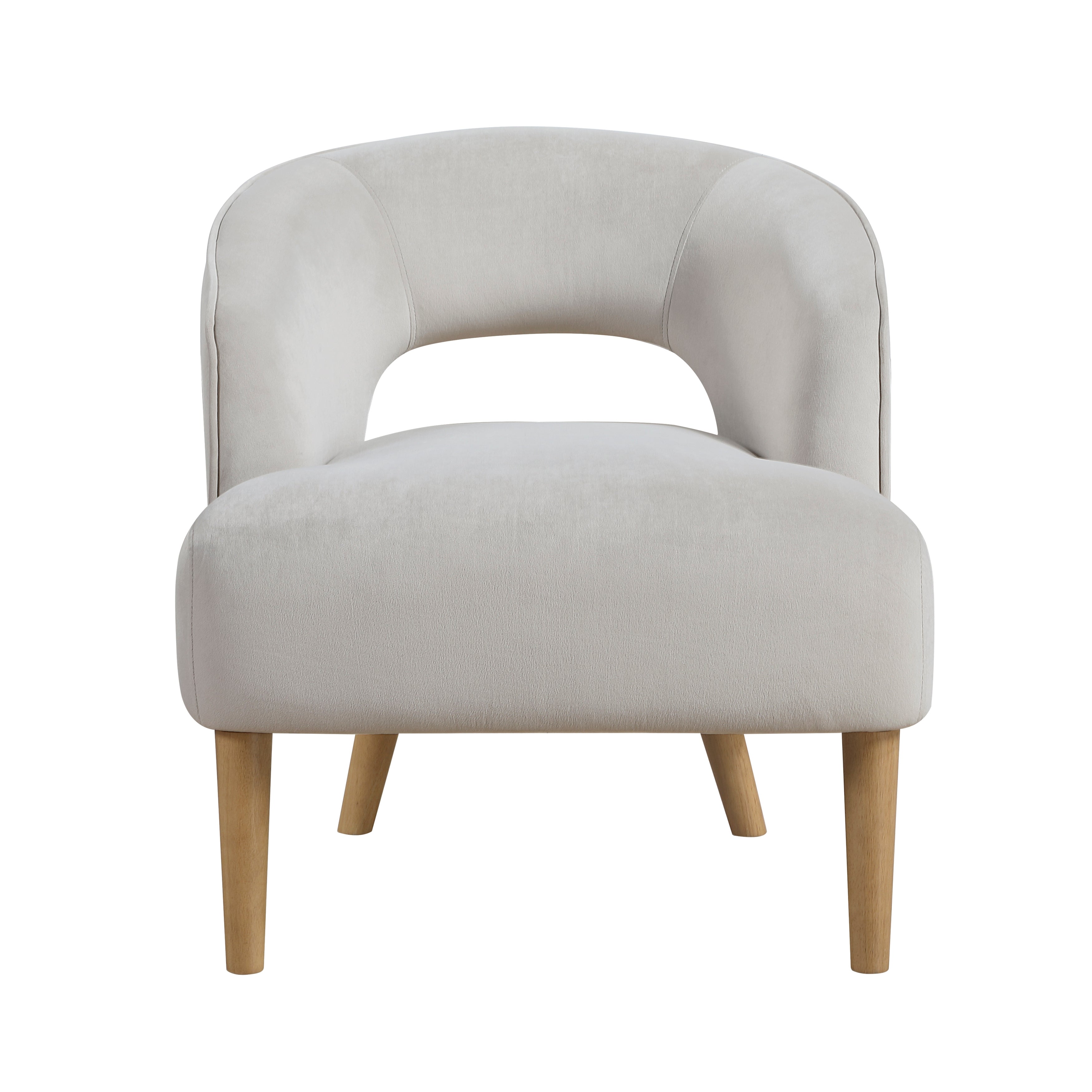 Modern Plush Velvet Open Back Barrel Accent Chair