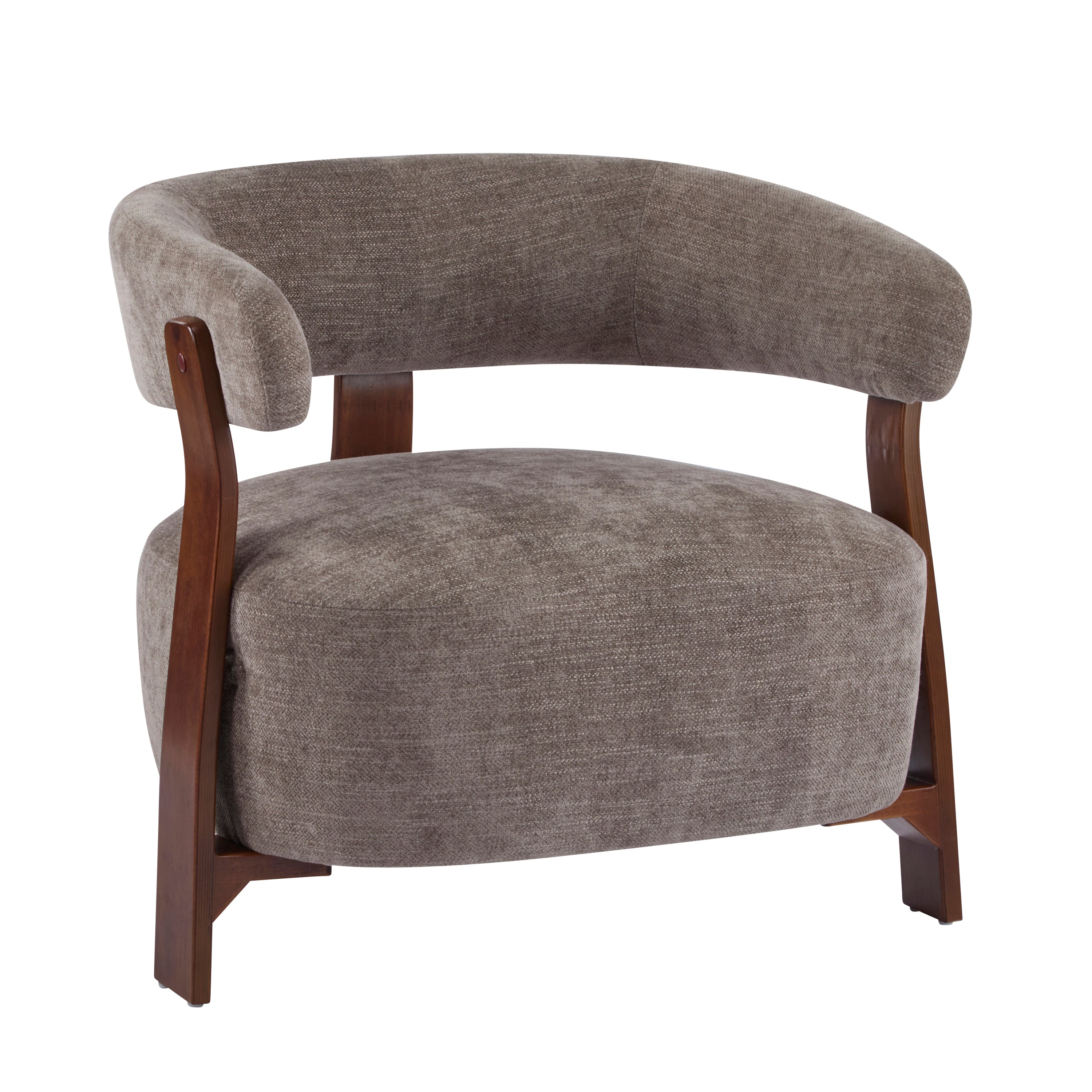 Modern Open-Back Accent Chair with Wooden Frame