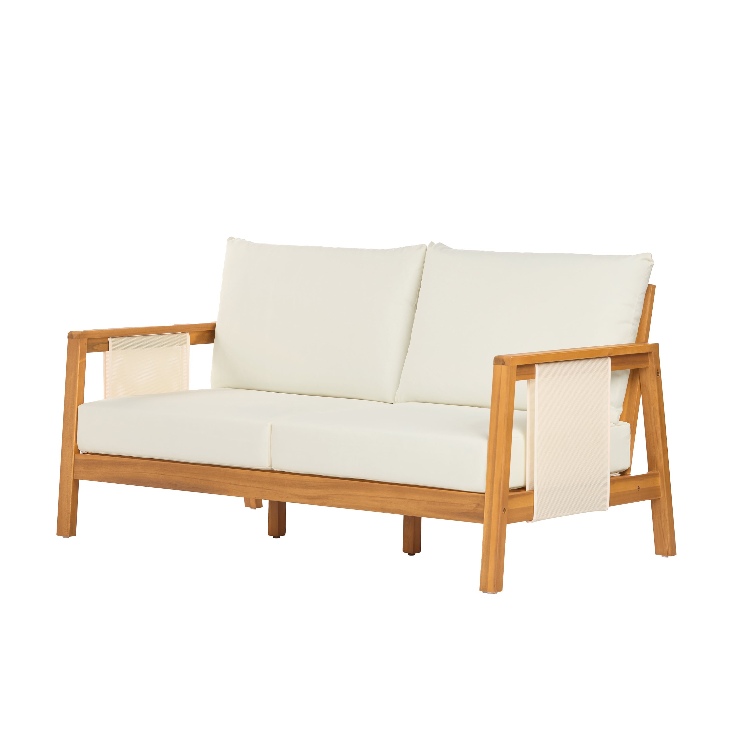 Khali 2 Piece Acacia Wood Outdoor Sofa Set with Cushions