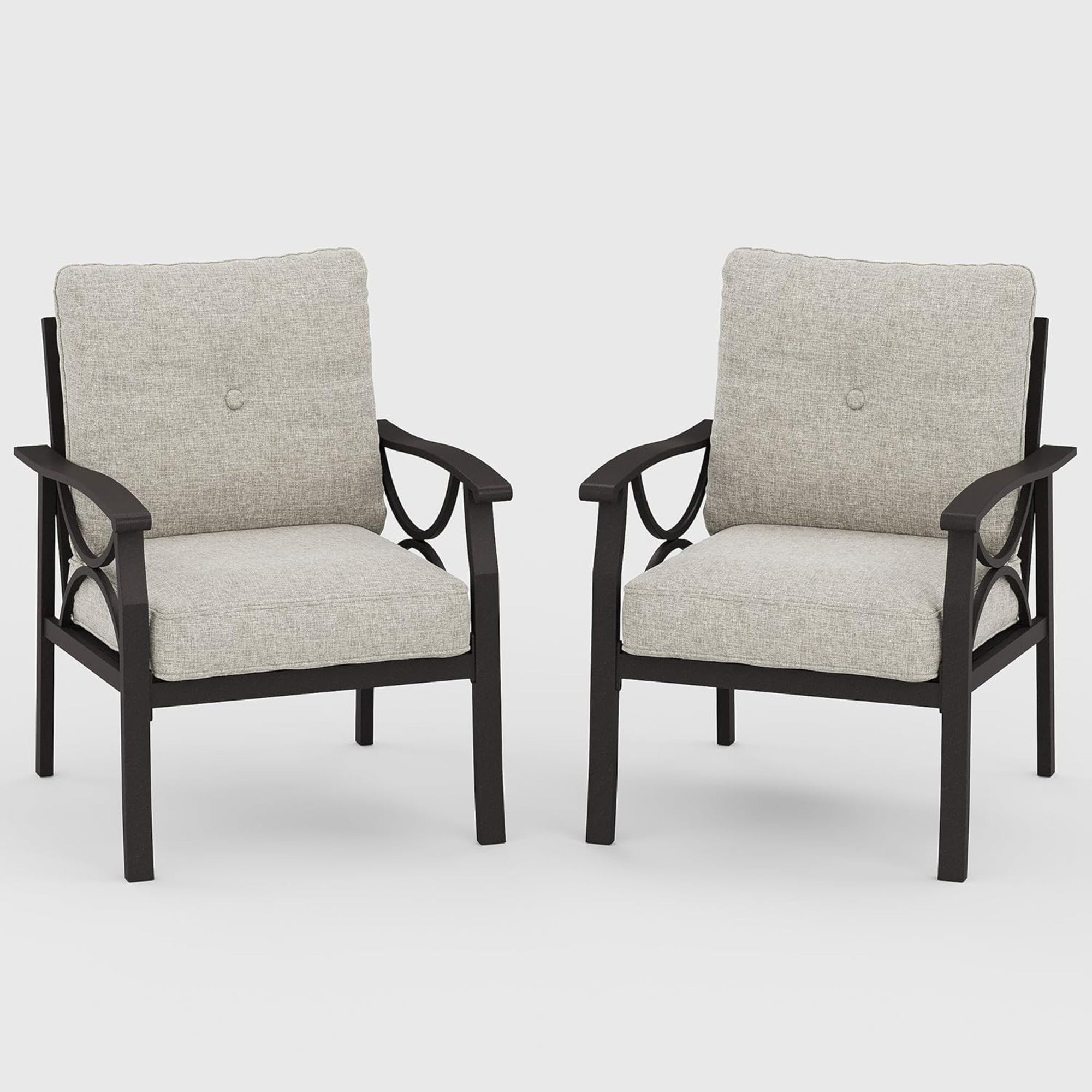 Marisol All-Weather Metal Armchairs, Set of 2
