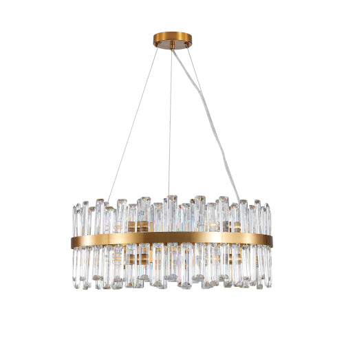23.6" Crystal Chandeliers with Metal Frame and LED Lighting