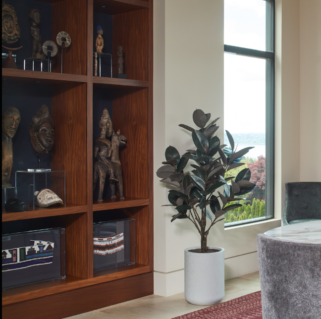 Faux Potted Rubber Tree, 5 ft