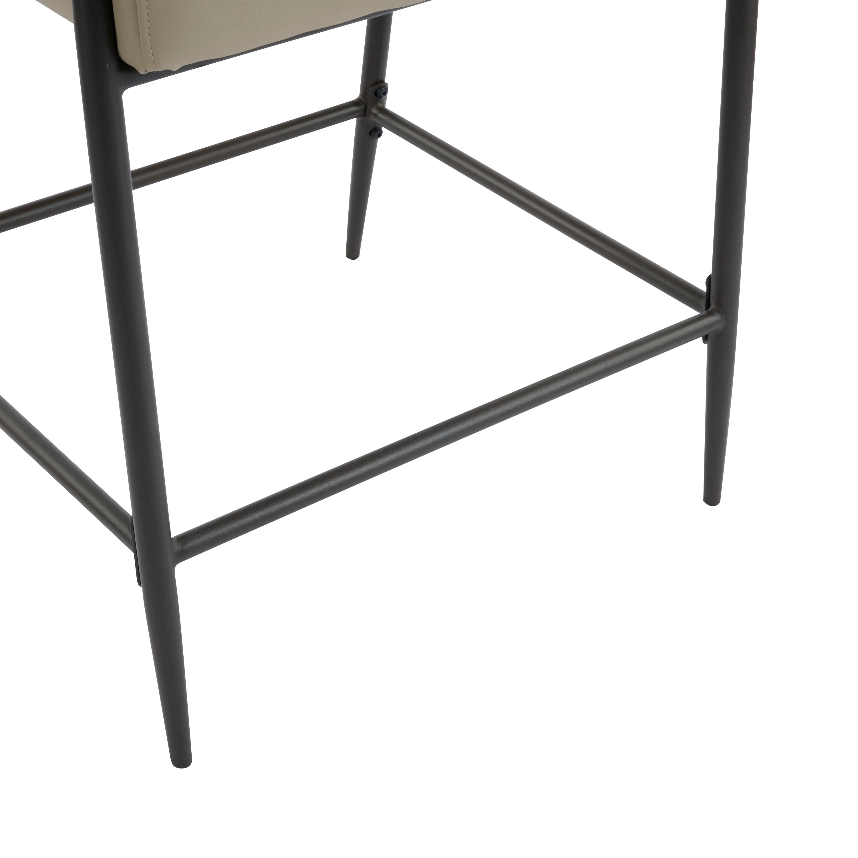 Kentwood Square Back Upholstered Counter Stool with Iron Frame, Set of 2