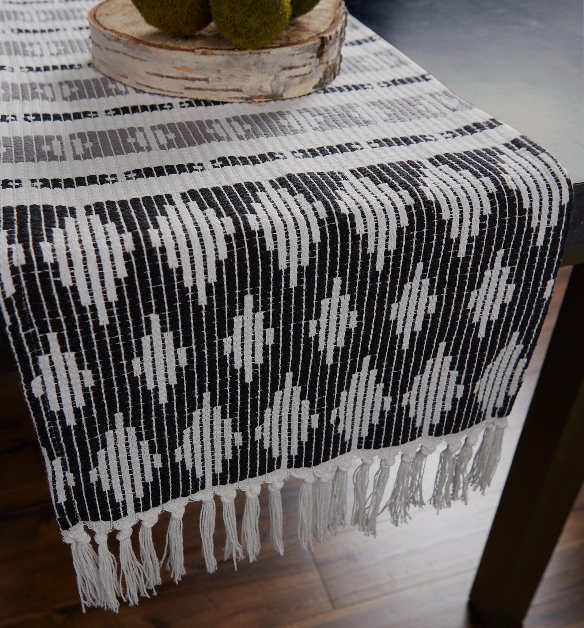 Black/Gray Colby Southwest Table Runner 15X72 - Table Runners