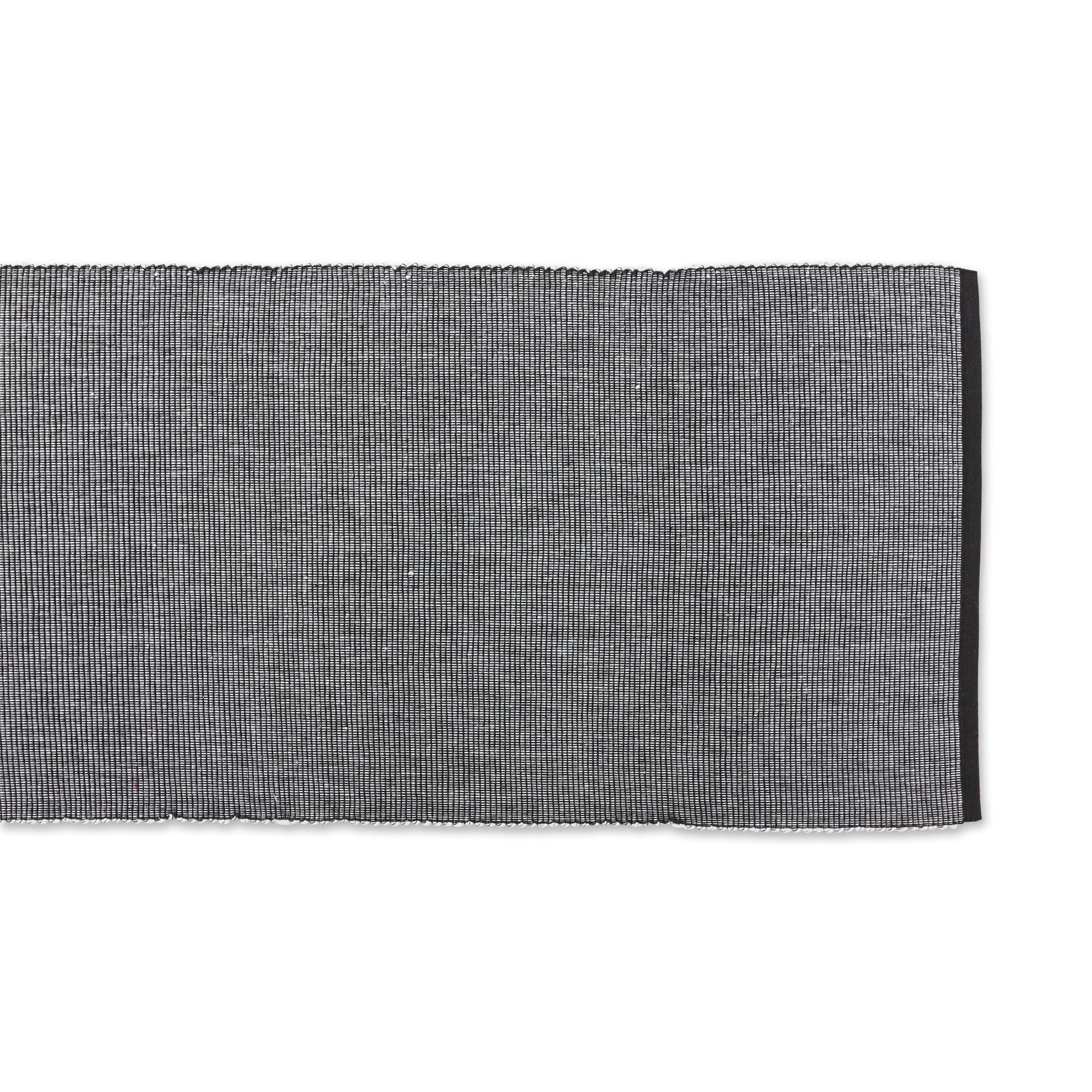 Black/White 2 - Tone Ribbed Table Runner 13X72 - Table Runners