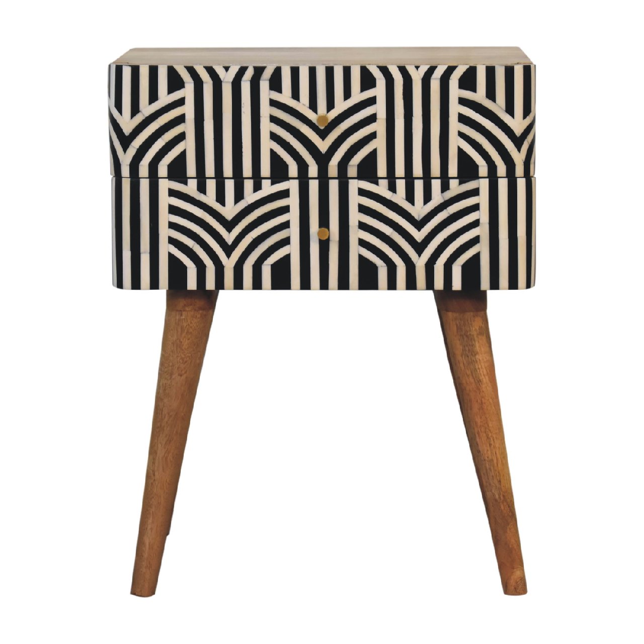Blossom Bone Inlay Bedside with 2 Drawers - Nightstands