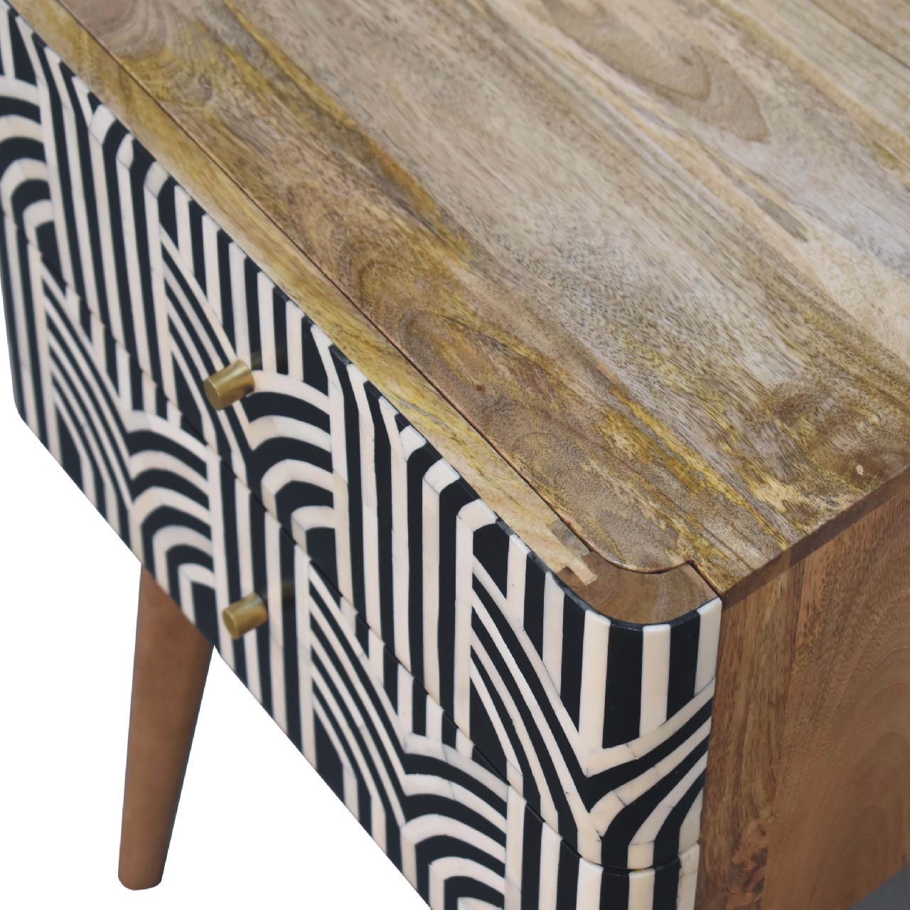 Blossom Bone Inlay Bedside with 2 Drawers - Nightstands