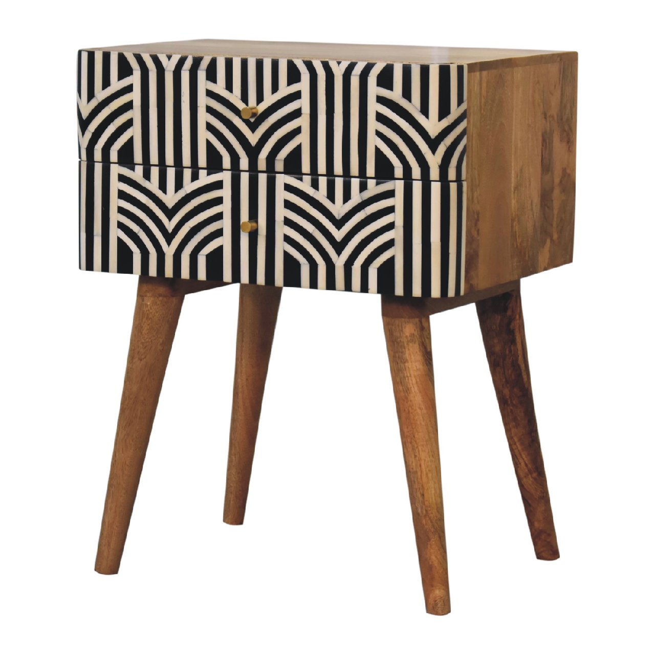 Blossom Bone Inlay Bedside with 2 Drawers - Nightstands