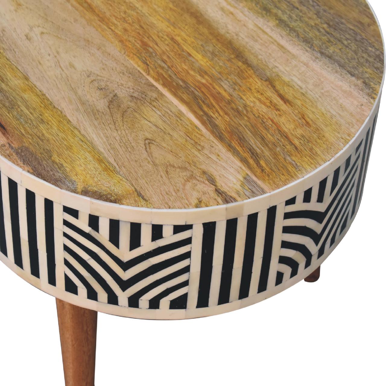 Blossomx Bone Inlay Coffee Table with 2 Drawers - Coffee Tables