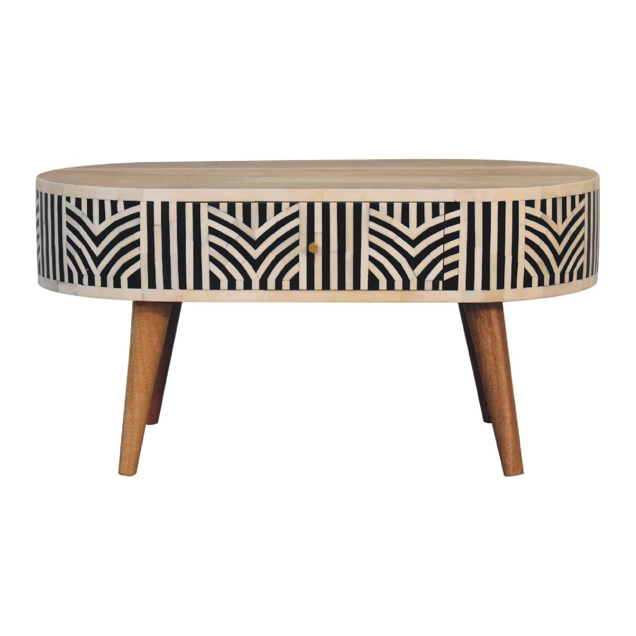 Blossomx Bone Inlay Coffee Table with 2 Drawers - Coffee Tables