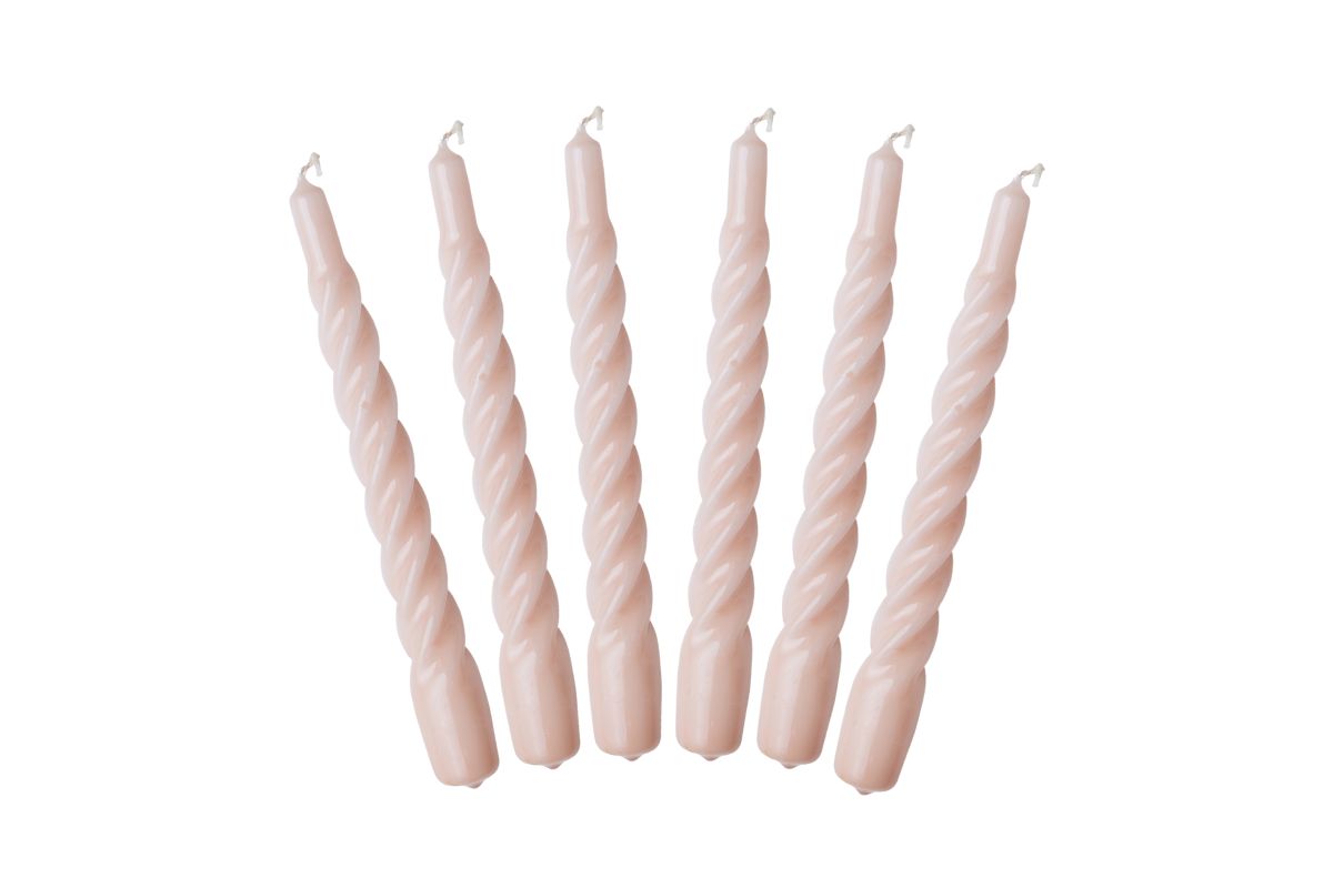Lacquer Twisted Taper Candles, Set of 6
