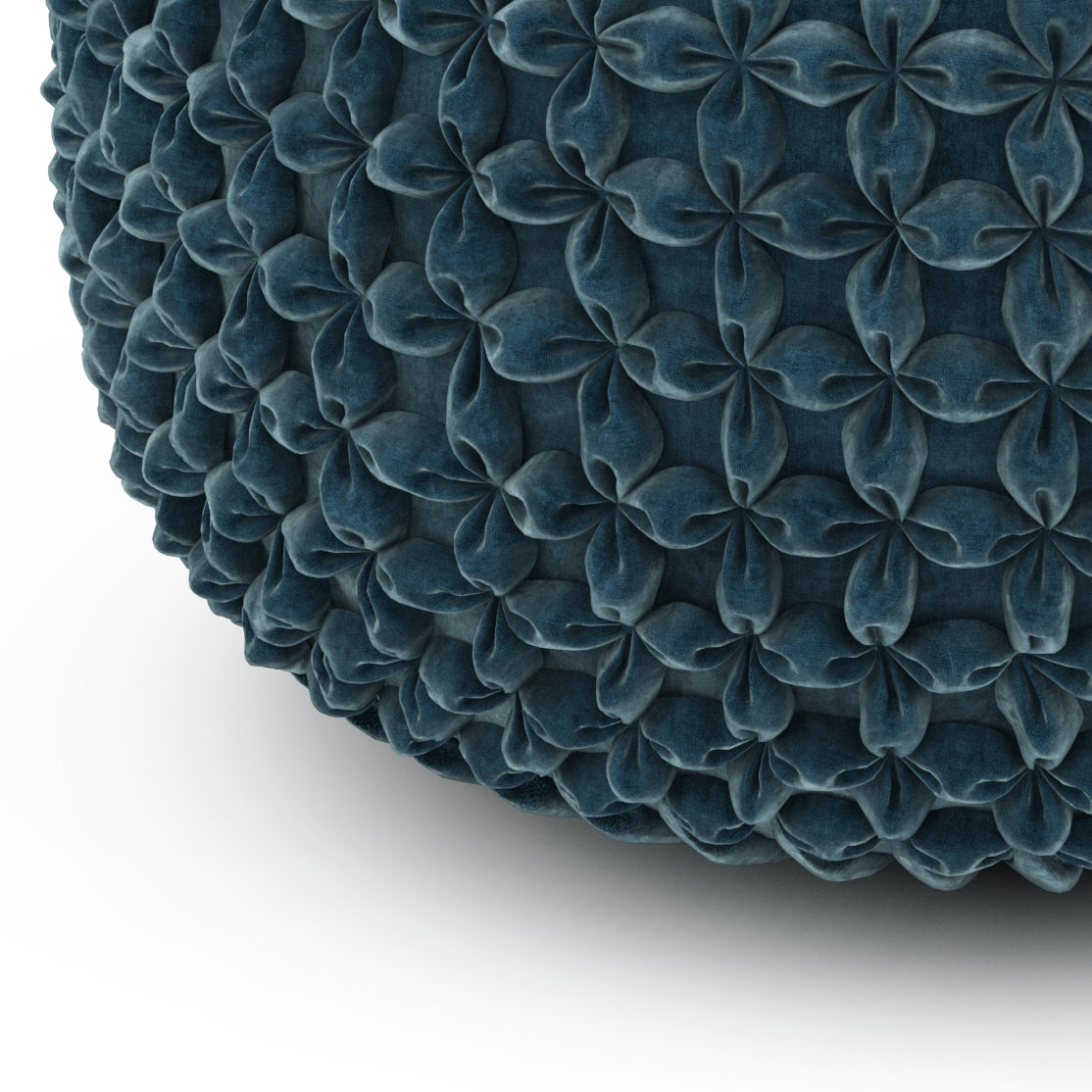 Renee 20 inch Wide Round Pouf, Velvet