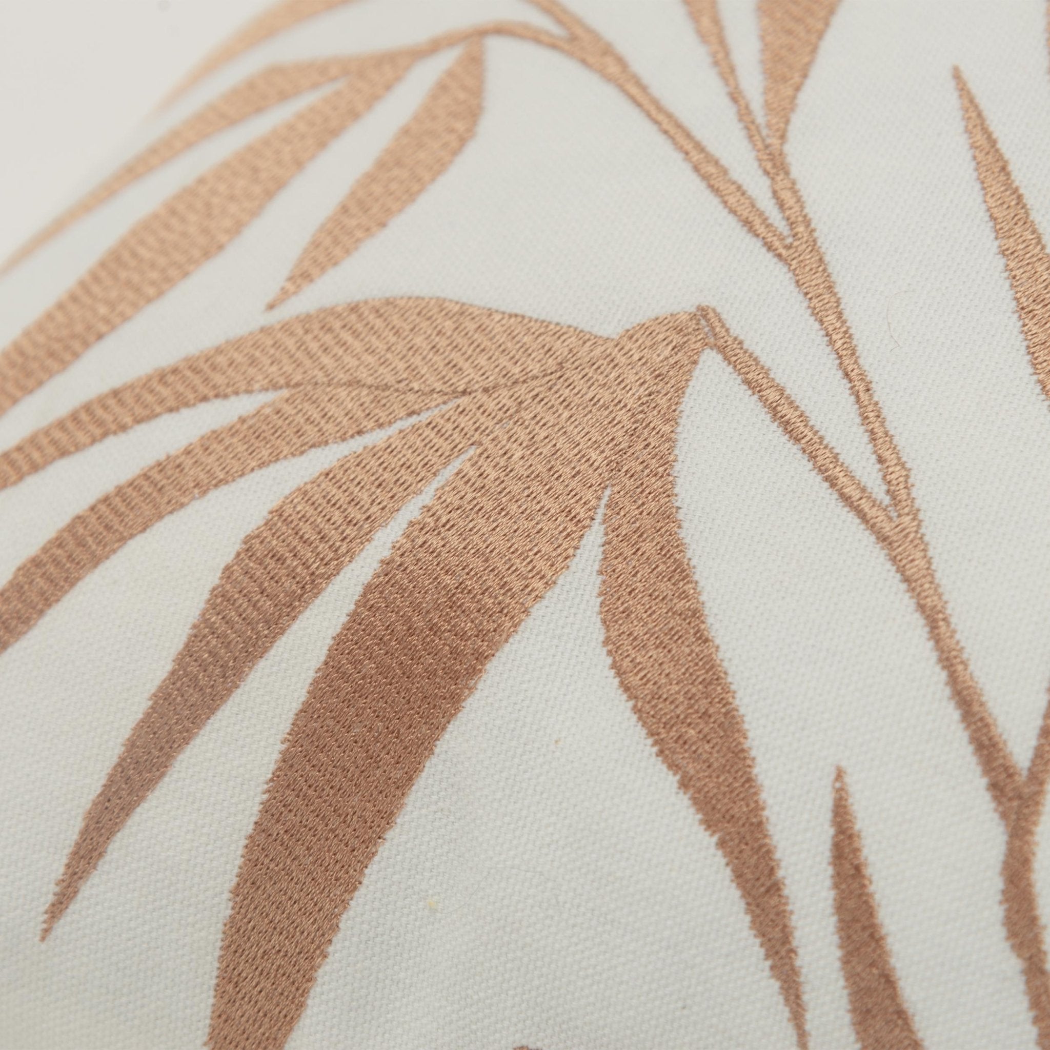 Botanical Leaf Embroidered Square Pillow - Square Pillows