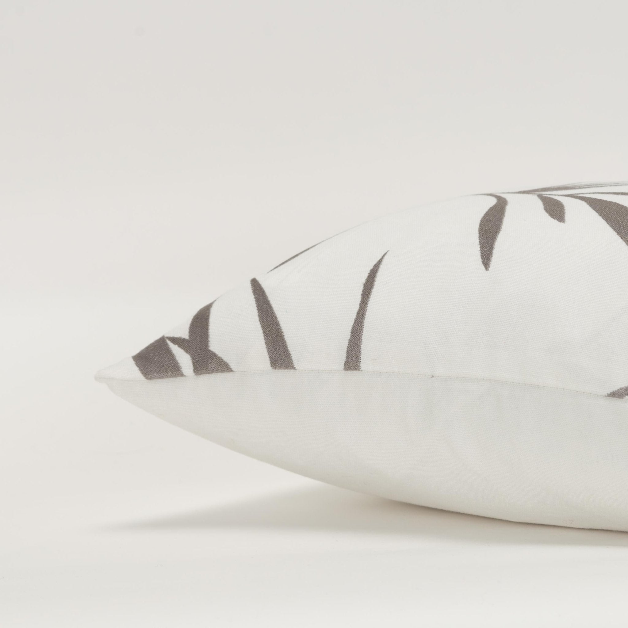 Botanical Leaf Embroidered Square Pillow - Square Pillows
