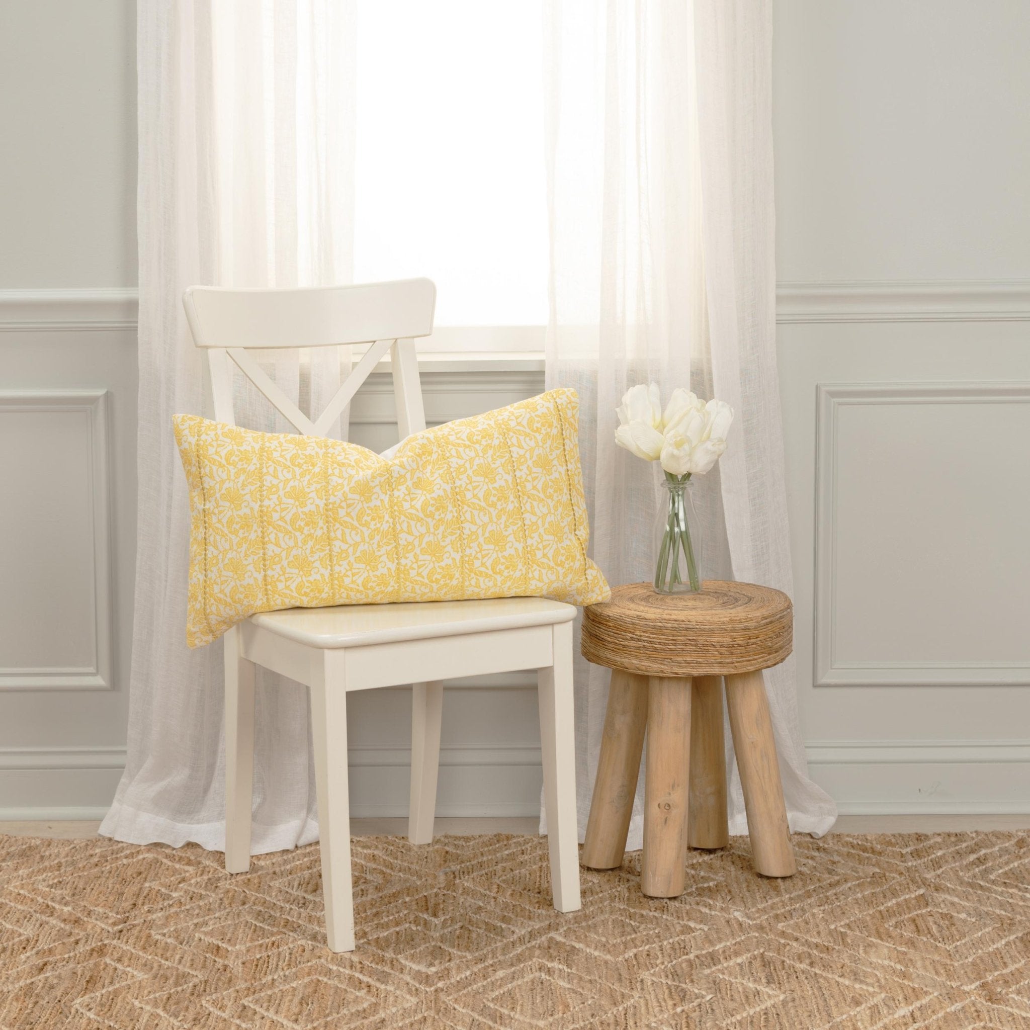 Botanical Pattern Lumbar Pillow - Lumbar Pillows