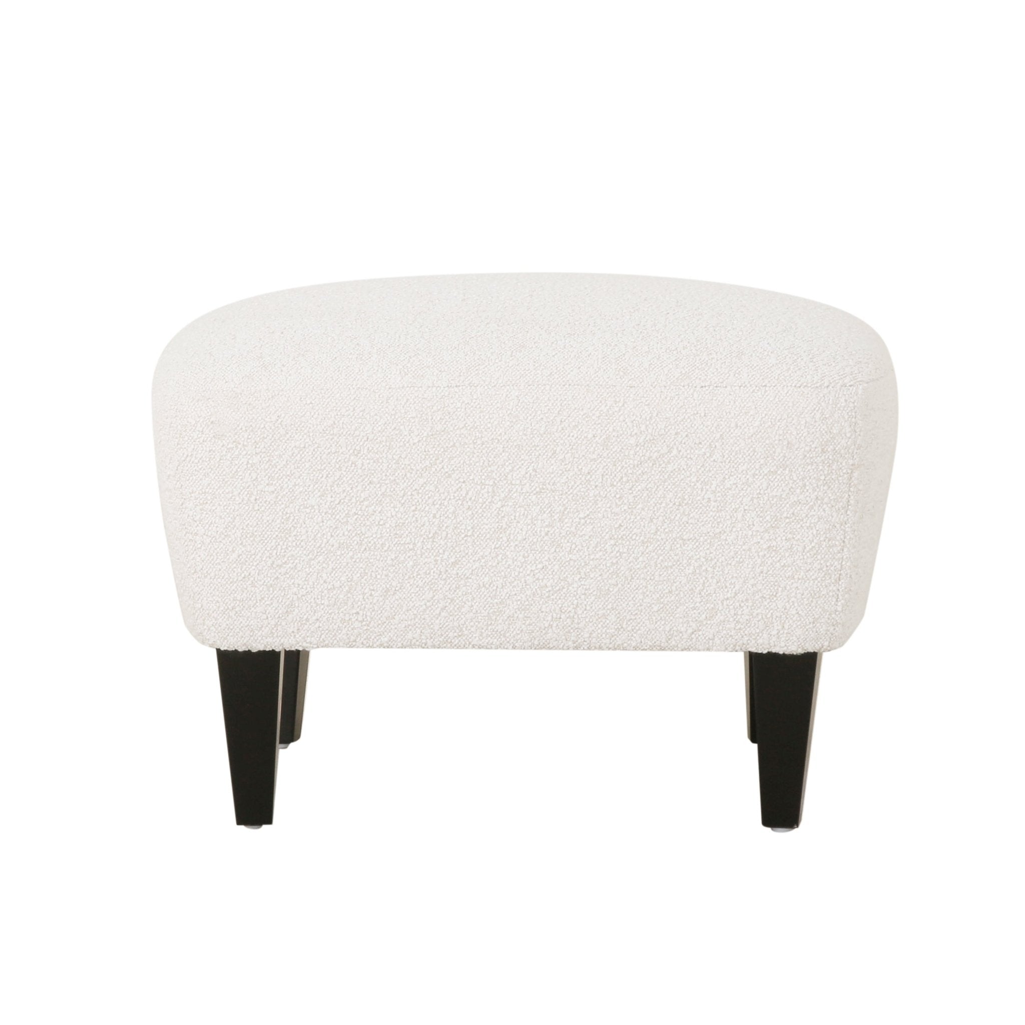 Boucle Fabric Upholstered Accent Chair with Ottoman - Accent Chairs