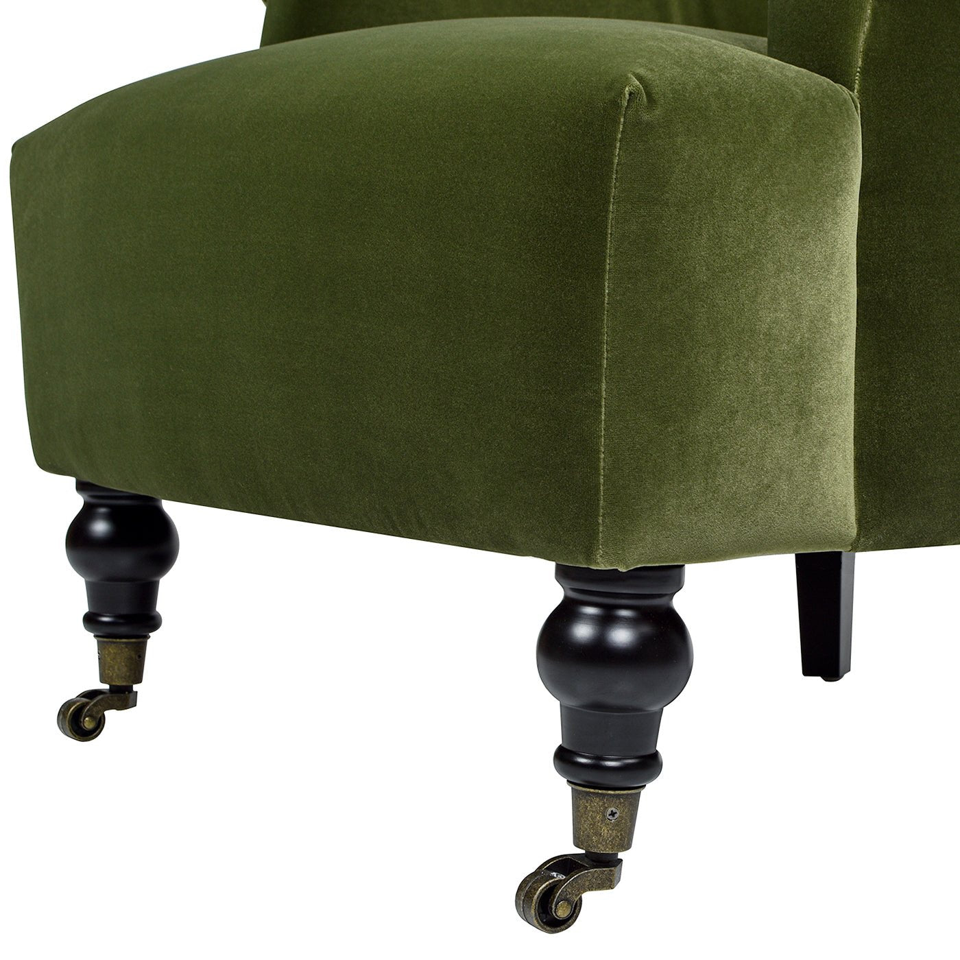 Boutique 30" Upholstered Accent Chair with Rolled Arms and Wood Turn Legs - Accent Chairs
