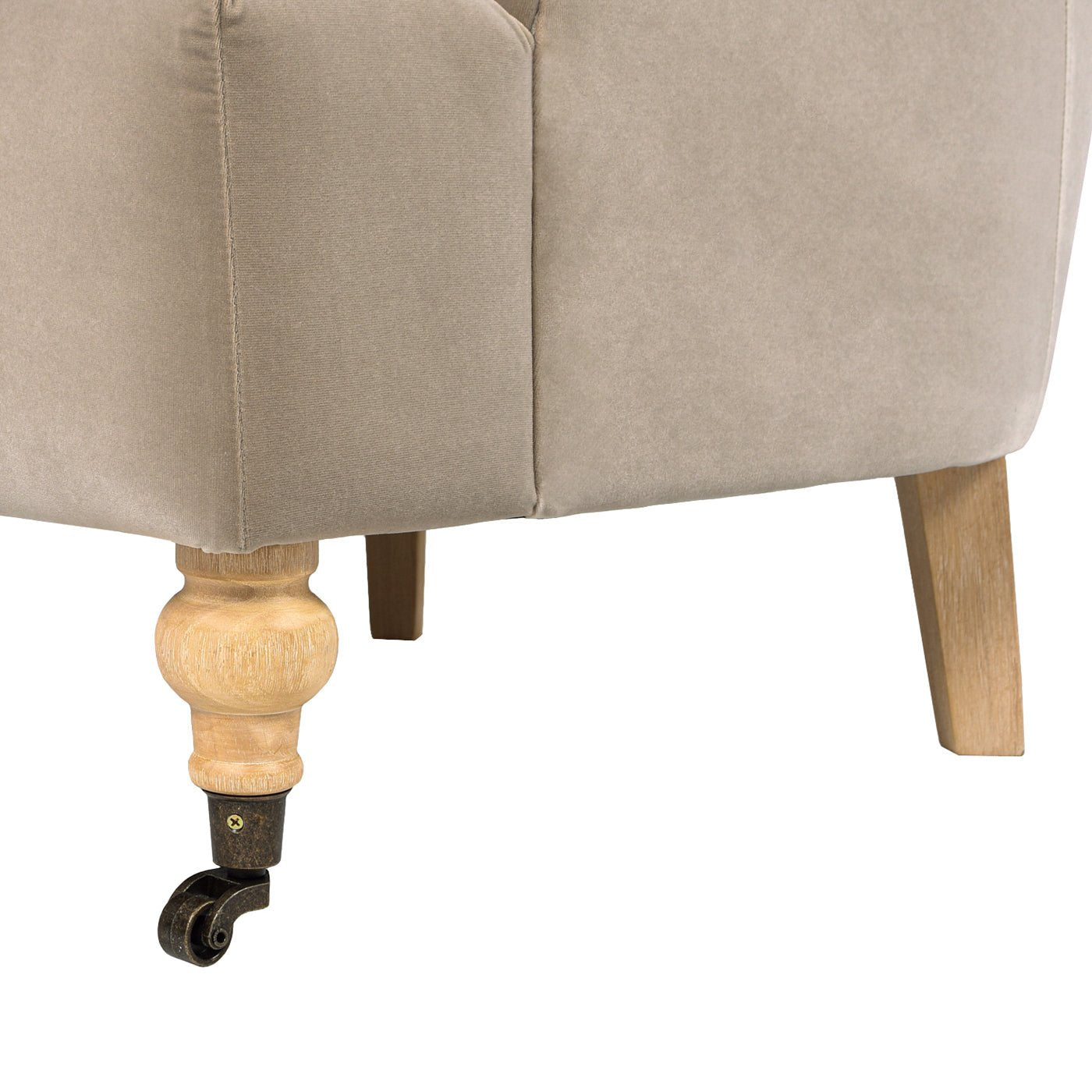 Boutique 30" Upholstered Accent Chair with Rolled Arms and Wood Turn Legs - Accent Chairs