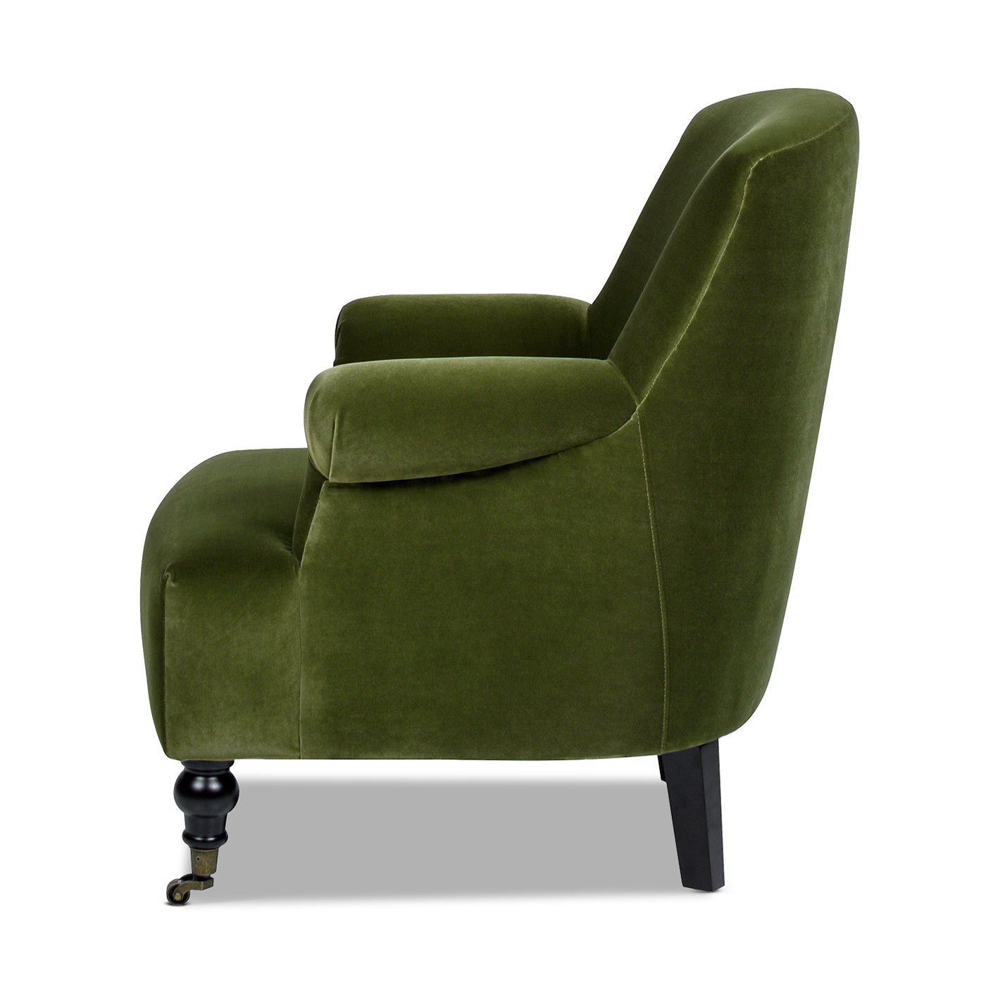 Boutique 30" Upholstered Accent Chair with Rolled Arms and Wood Turn Legs - Accent Chairs