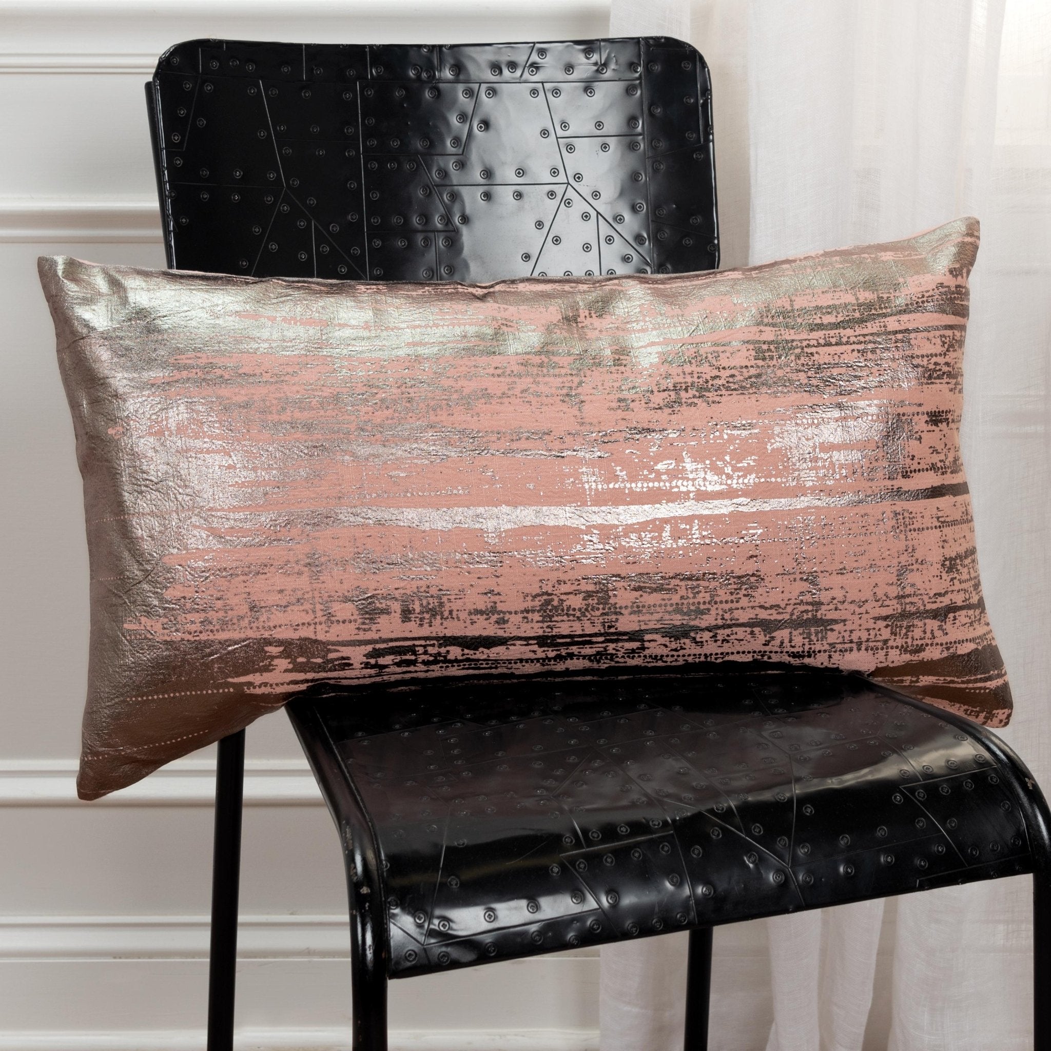 Brushstroke Print Decorative Throw Pillow - Lumbar Pillows