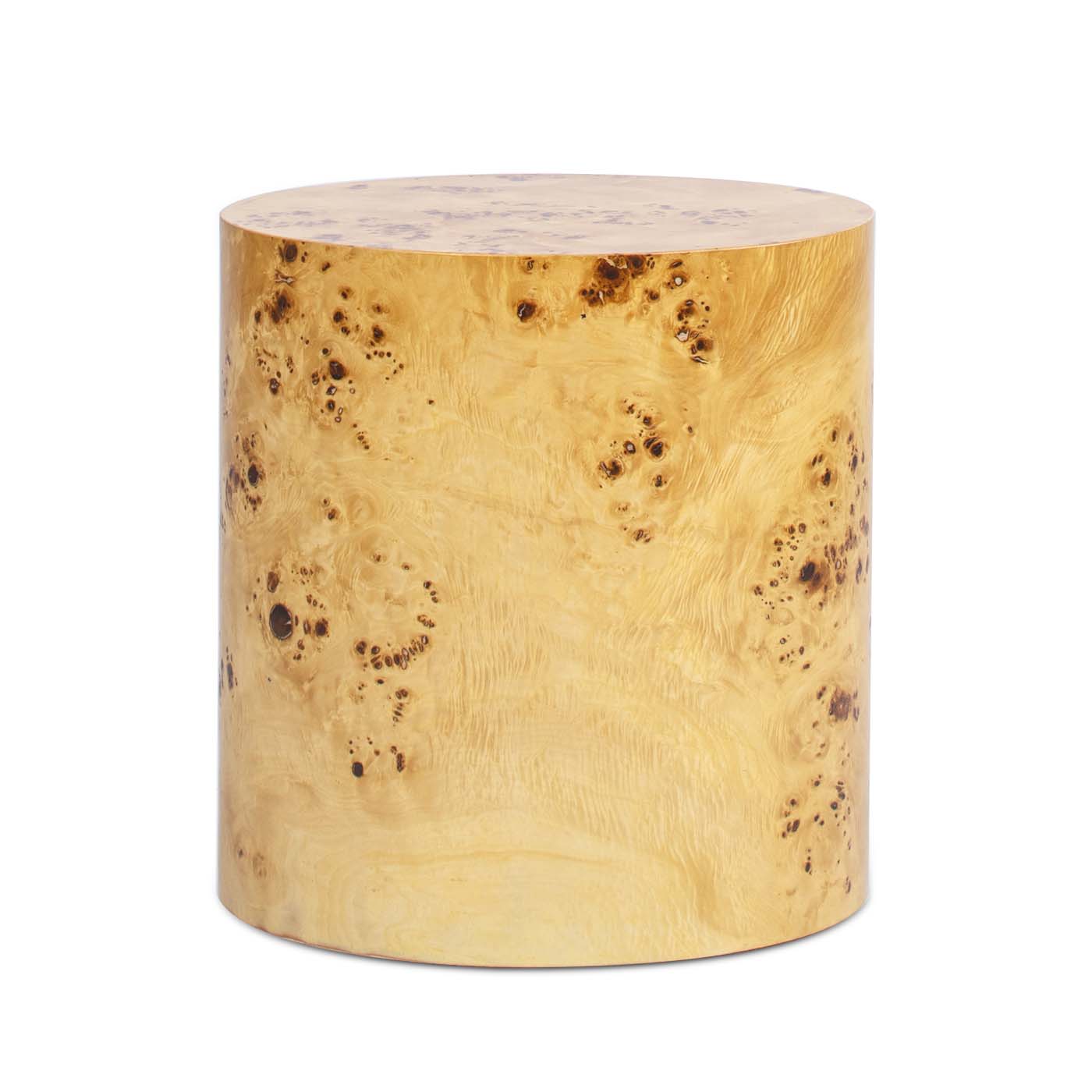 Burled Wood Oval Side Table with Wood Frame - Side Tables