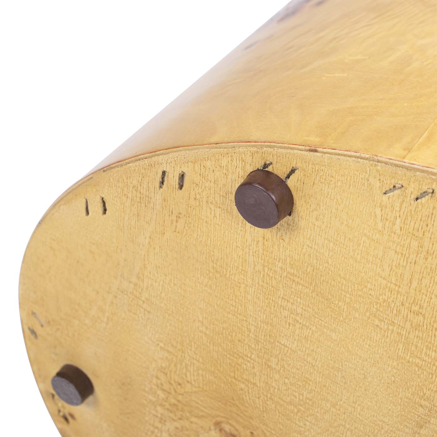 Burled Wood Oval Side Table with Wood Frame - Side Tables