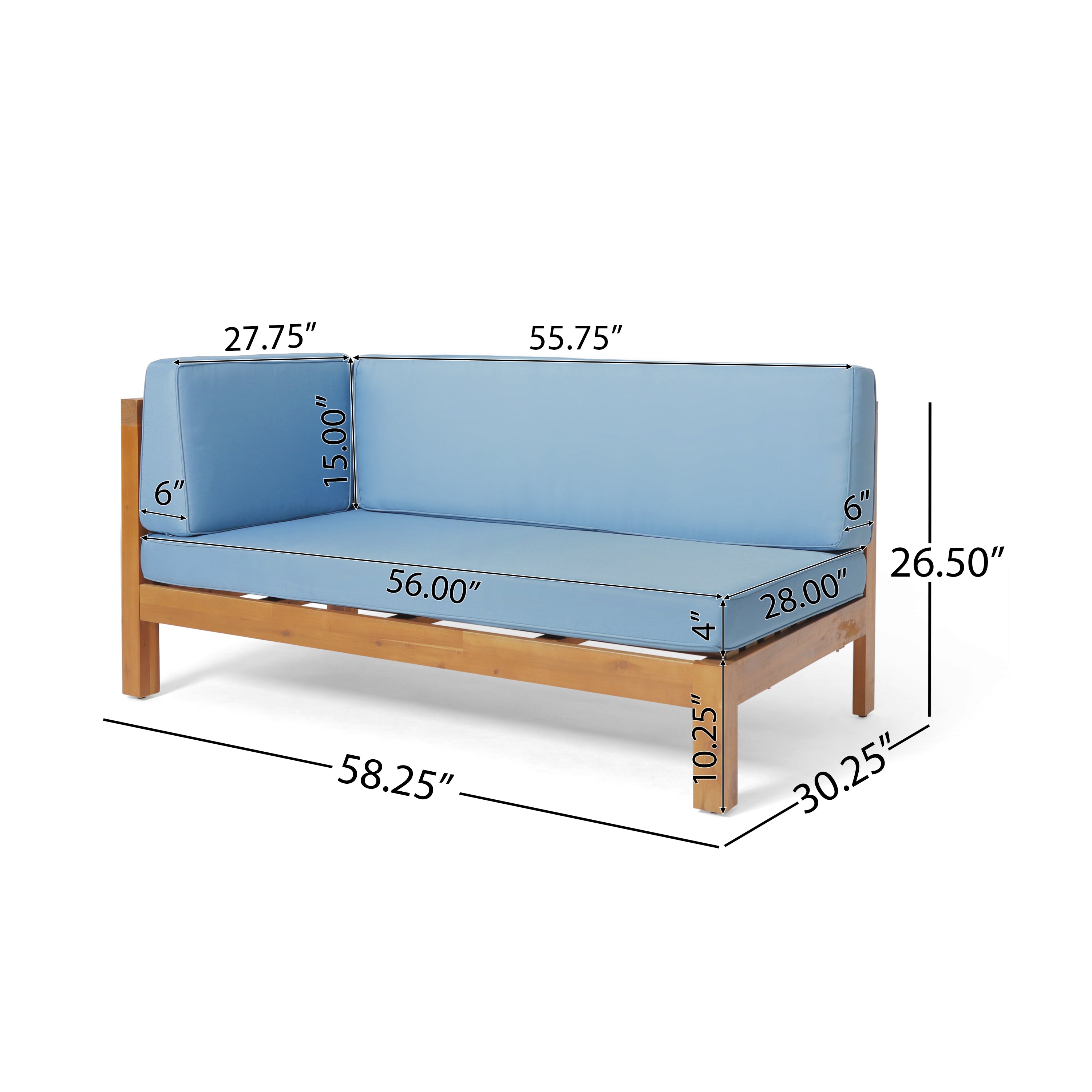 Brava Outdoor X-Back Corner Bench with Coffee Table