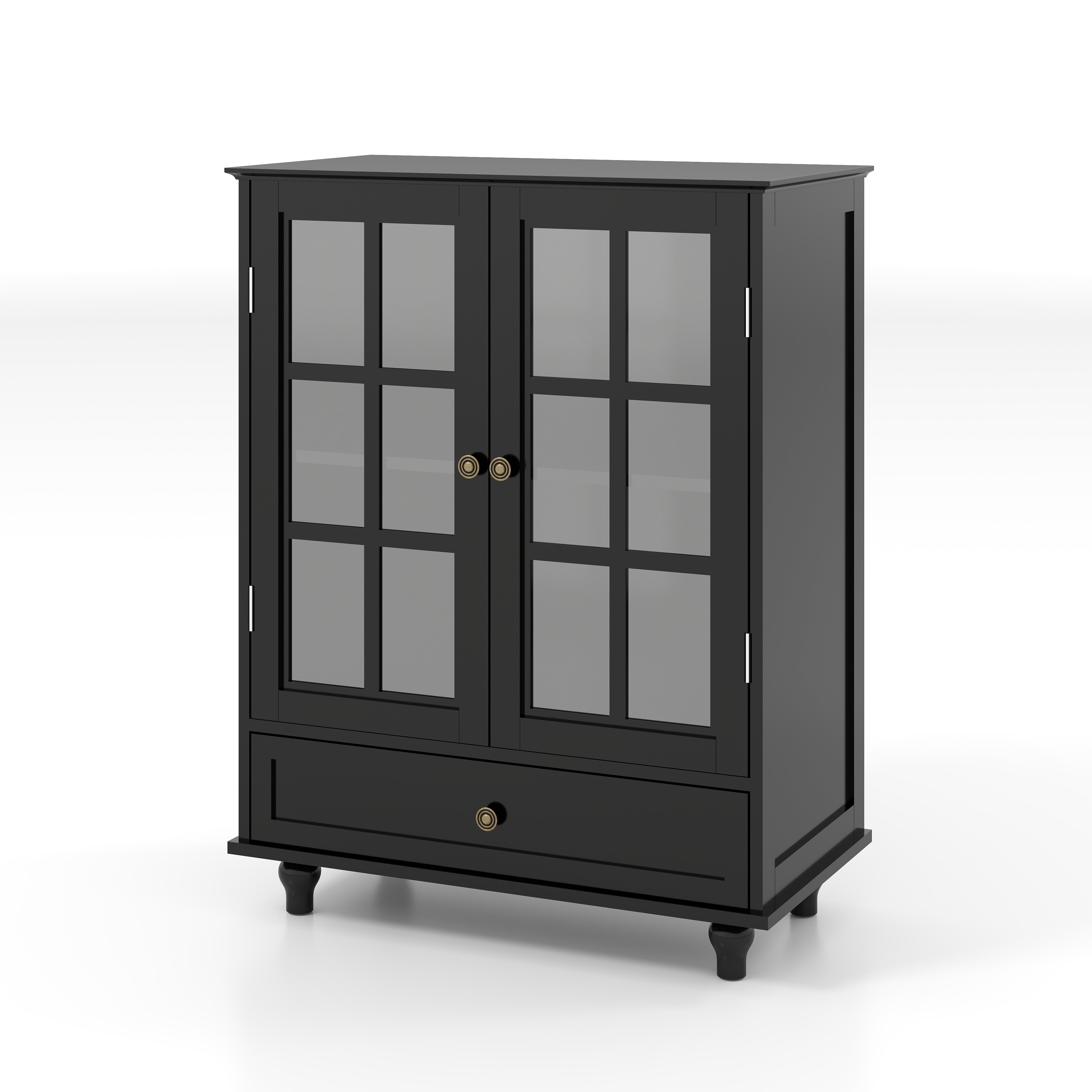 Double Glass Door Accent Cabinet