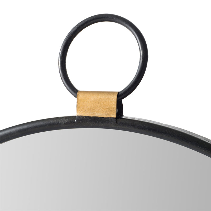Round Wall Mirror with Stopwatch-Shaped Design