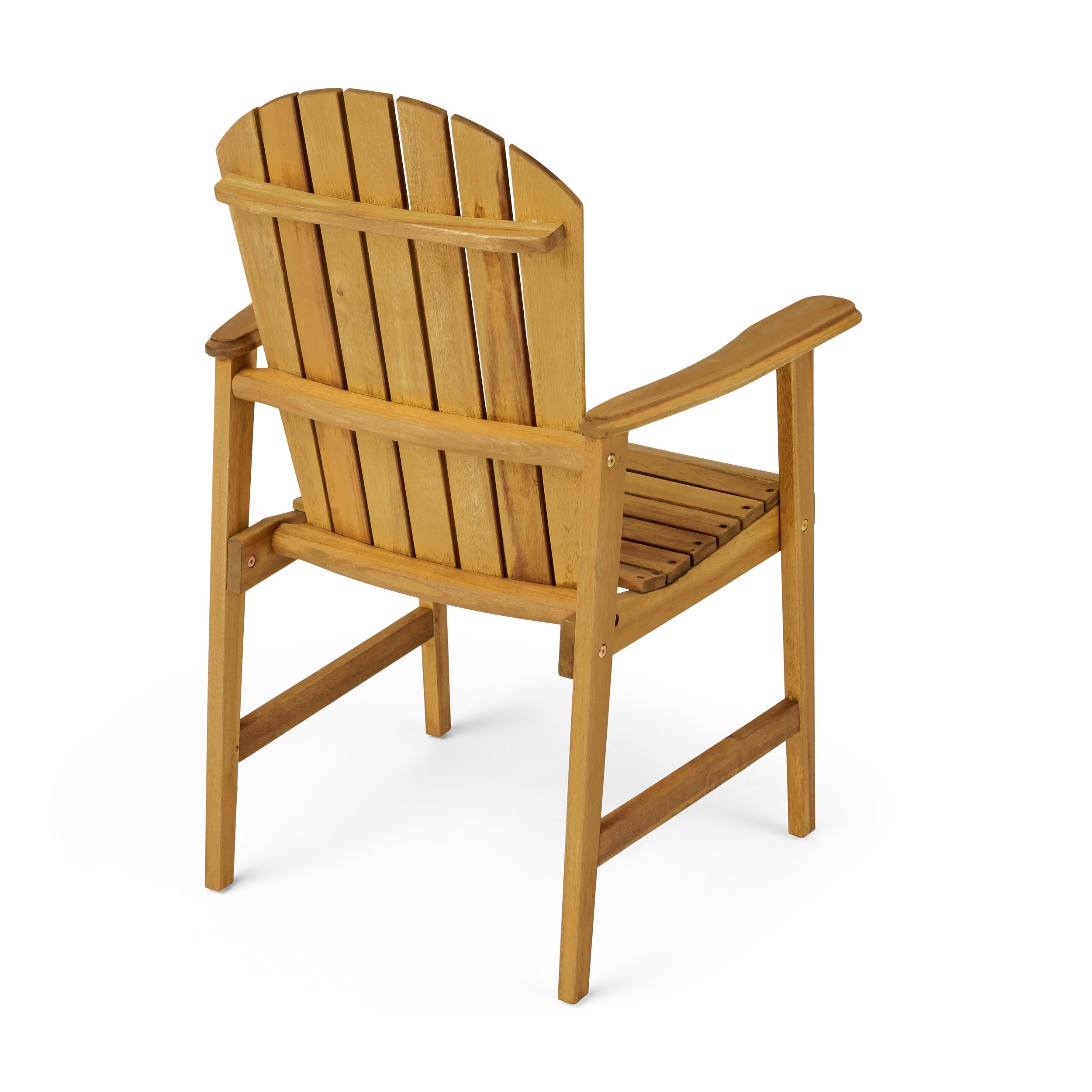 Outdoor Weather Resistant Acacia Wood Adirondack Dining Chairs, Set of 2