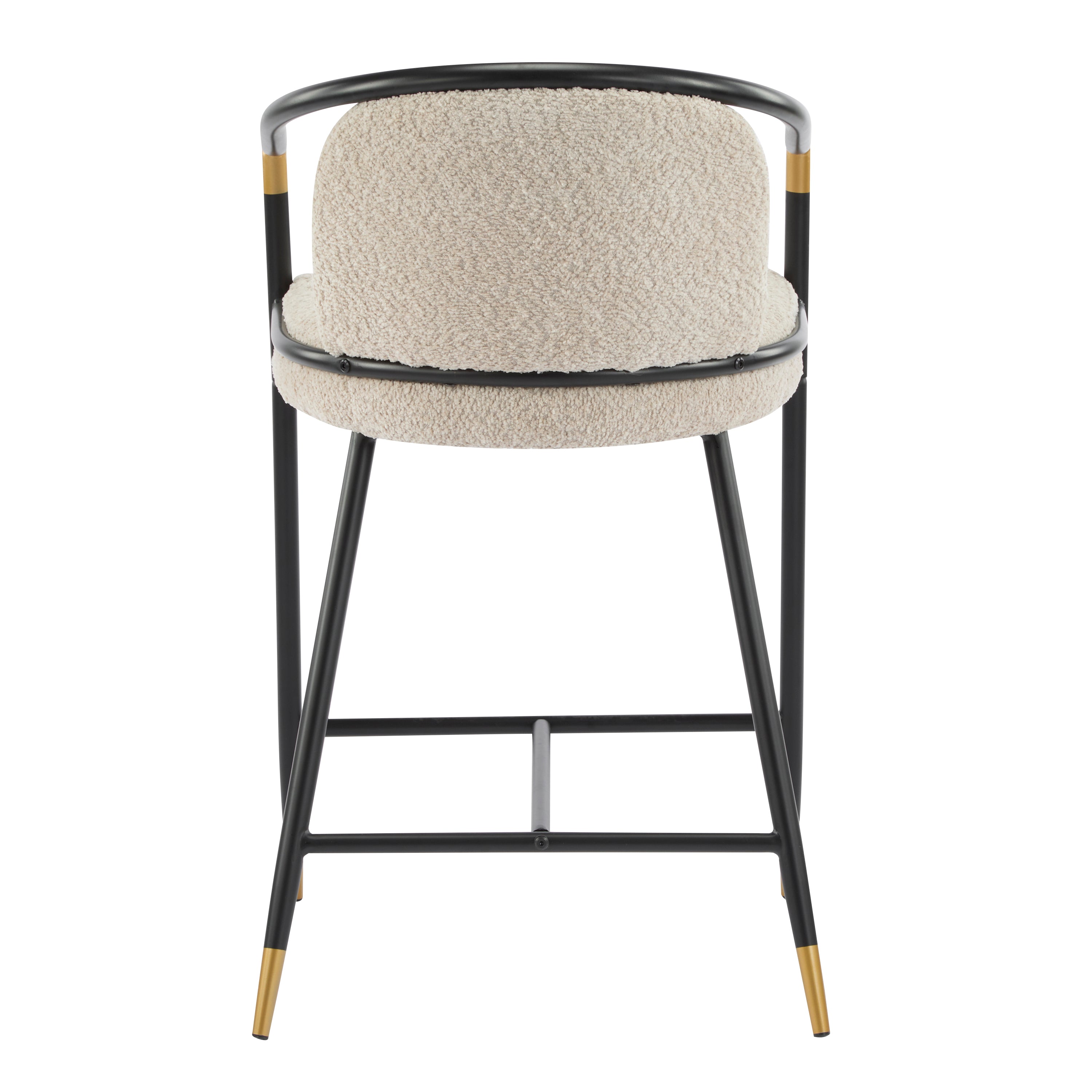 Hawthorn Upholstered Counter Stool with Metal Frame, Set of 2