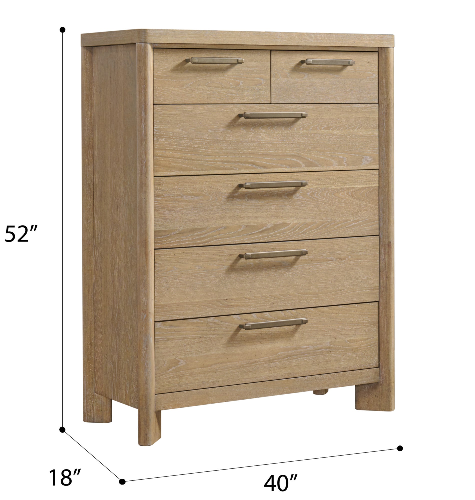 Bandolax Chest with 6 Drawers and Solid Wood Frame