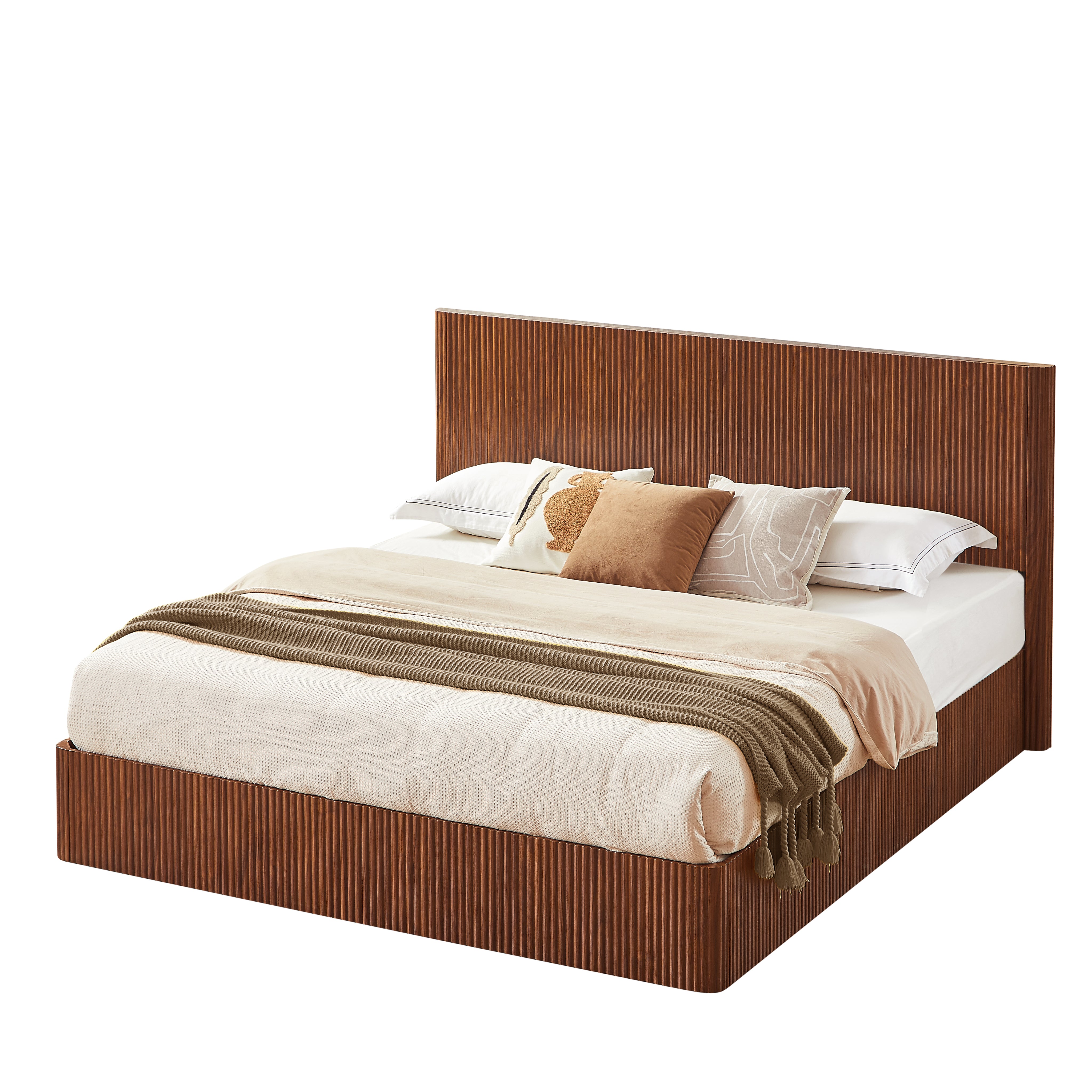 Fluted Lift Up Storage Bed