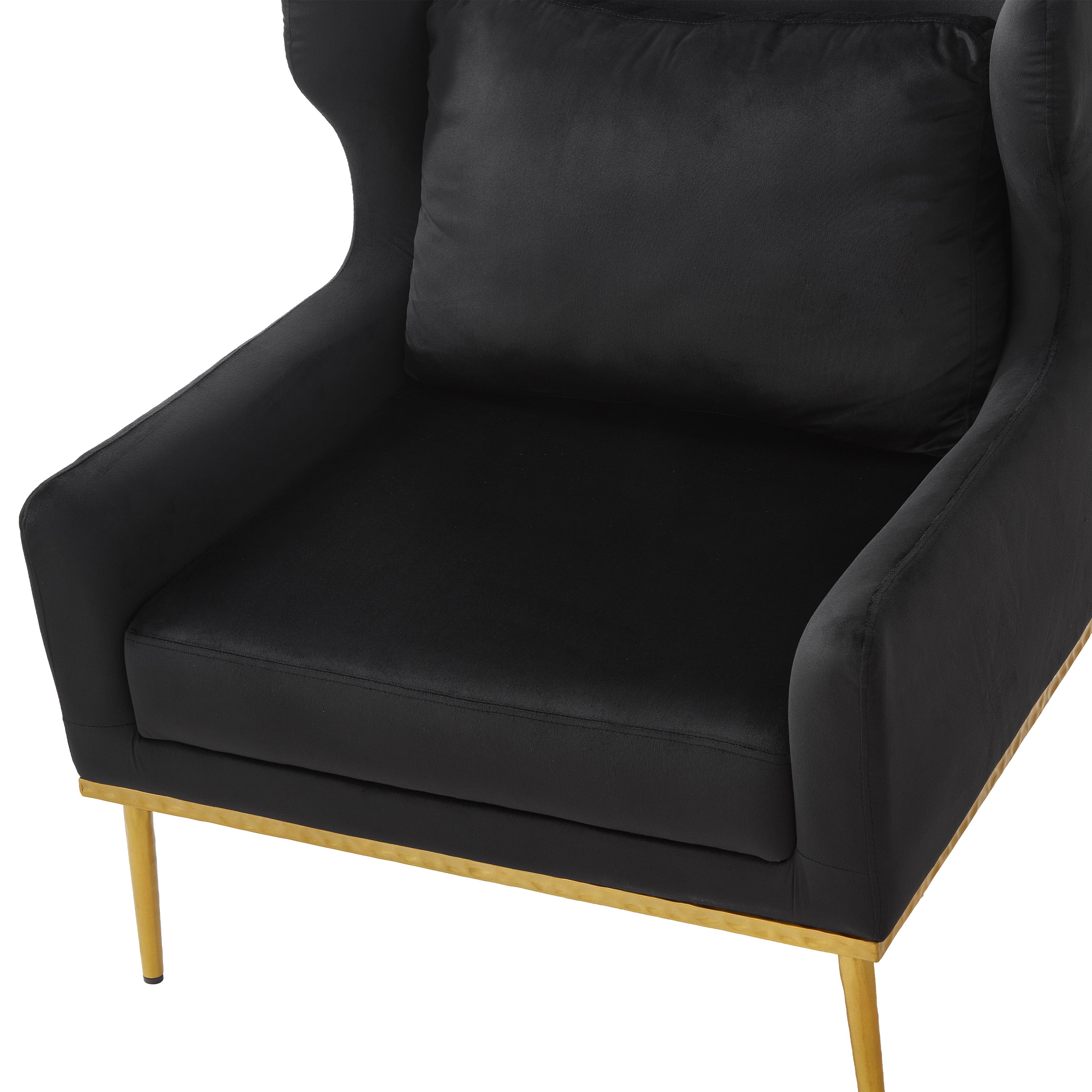 Modern Armchair Velvet Accent Chair Reading Chair Single Sofa Chair for Living Room, Bedroom, or Reading Corner, Beige