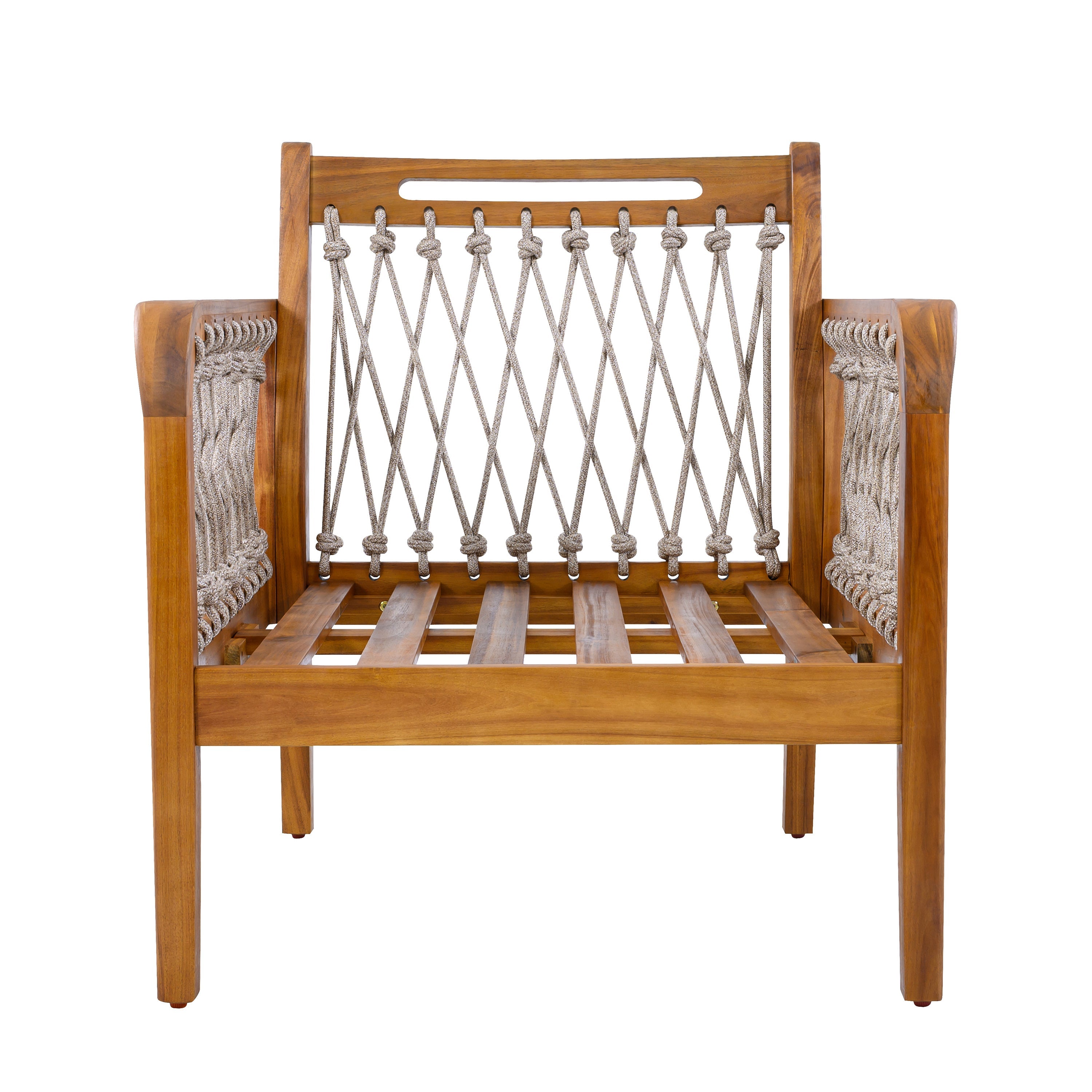 Millie Outdoor Acacia Wood Club Chair