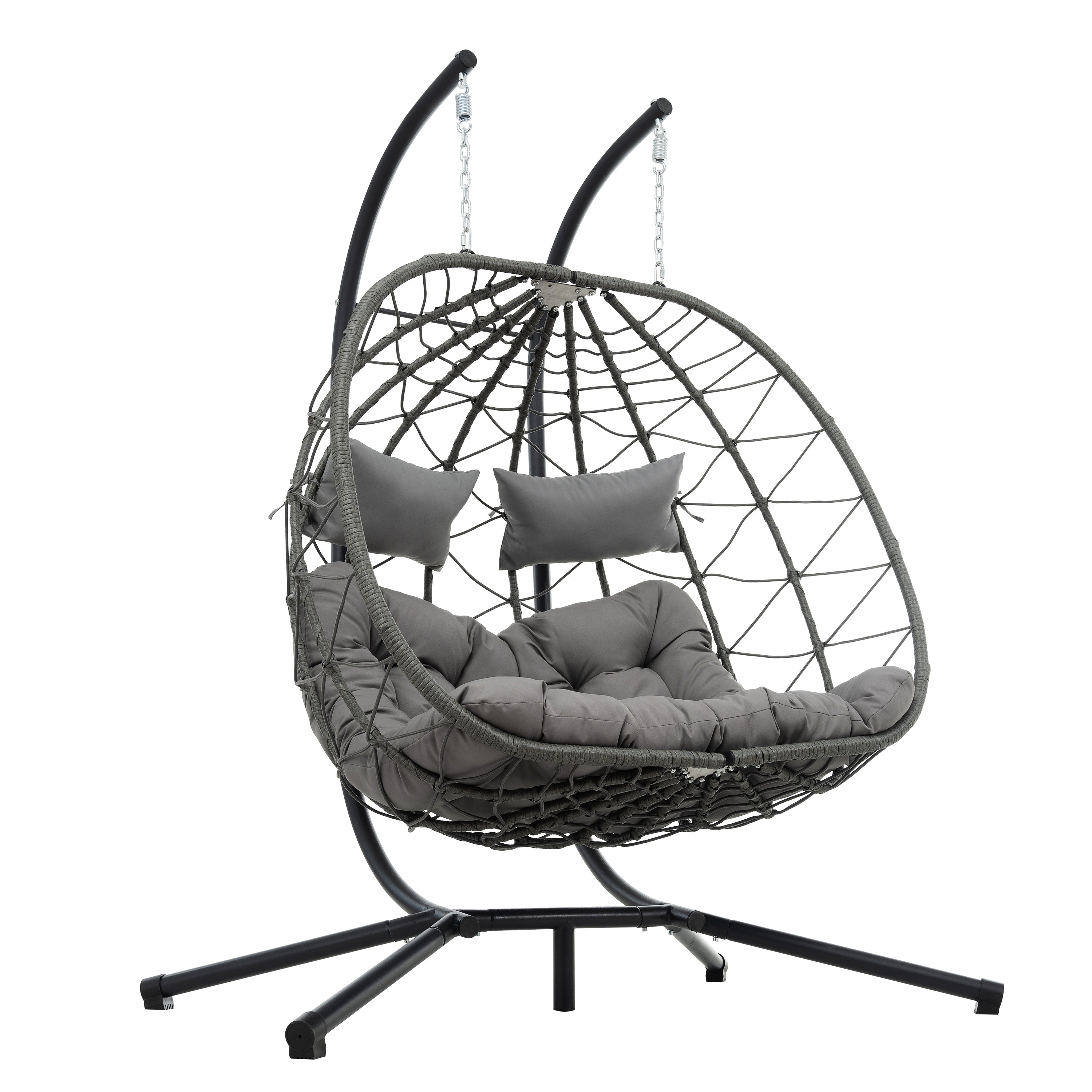 2-Person Swinging Egg Chair with Stand