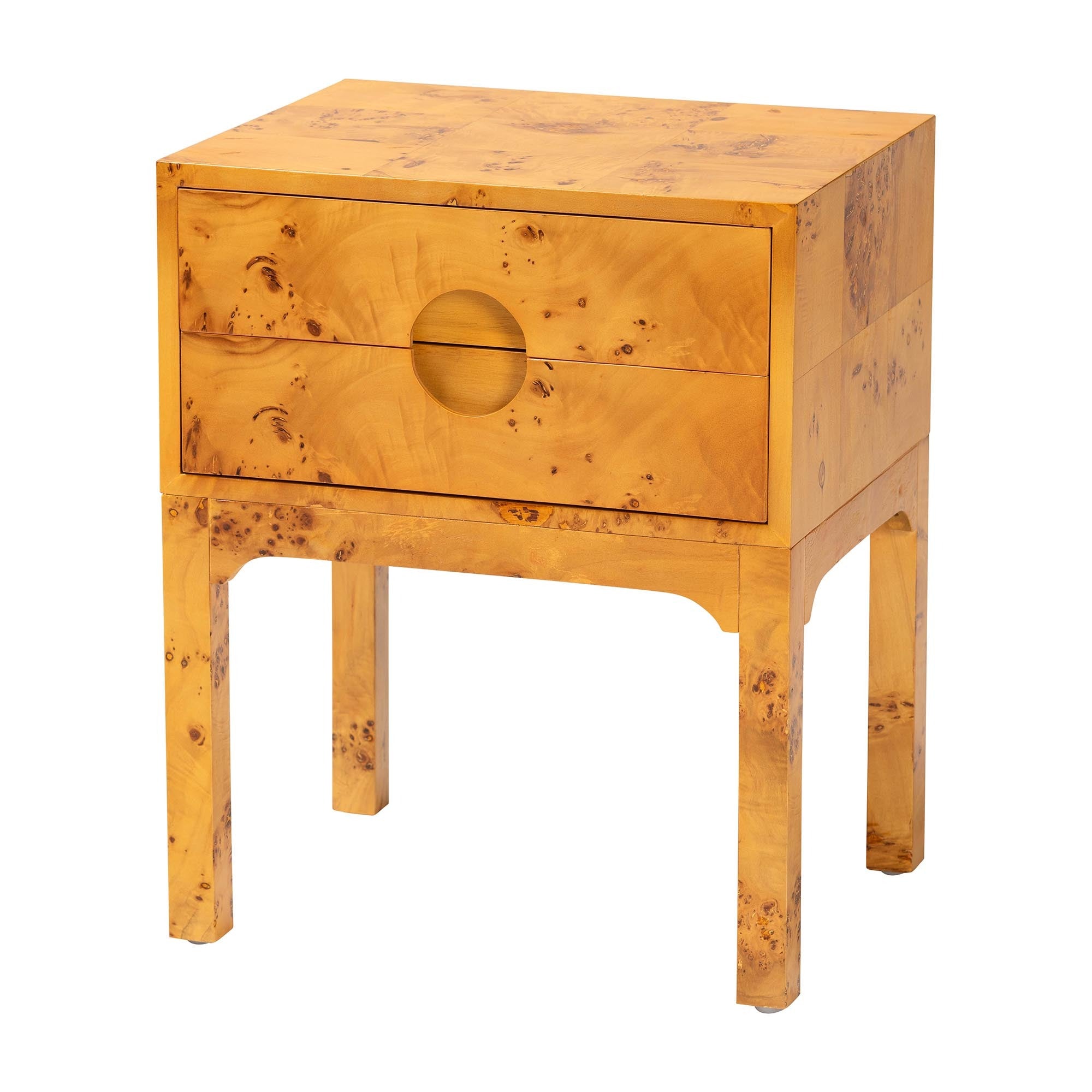 Violet Wood 2-Drawer Nightstand