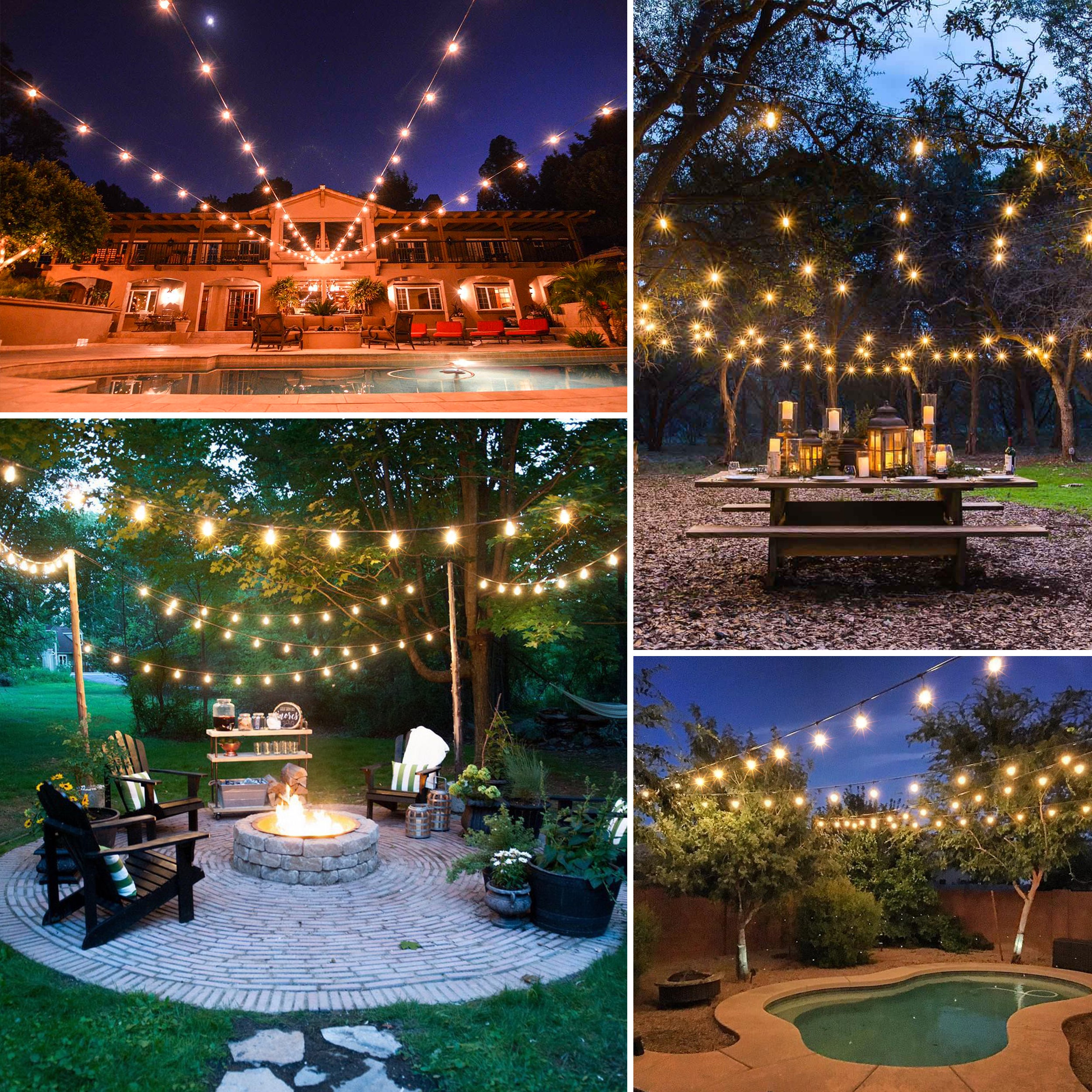 10-Light Indoor/Outdoor Rustic Industrial Incandescent C7 Half-Chrome Bulb String Lights