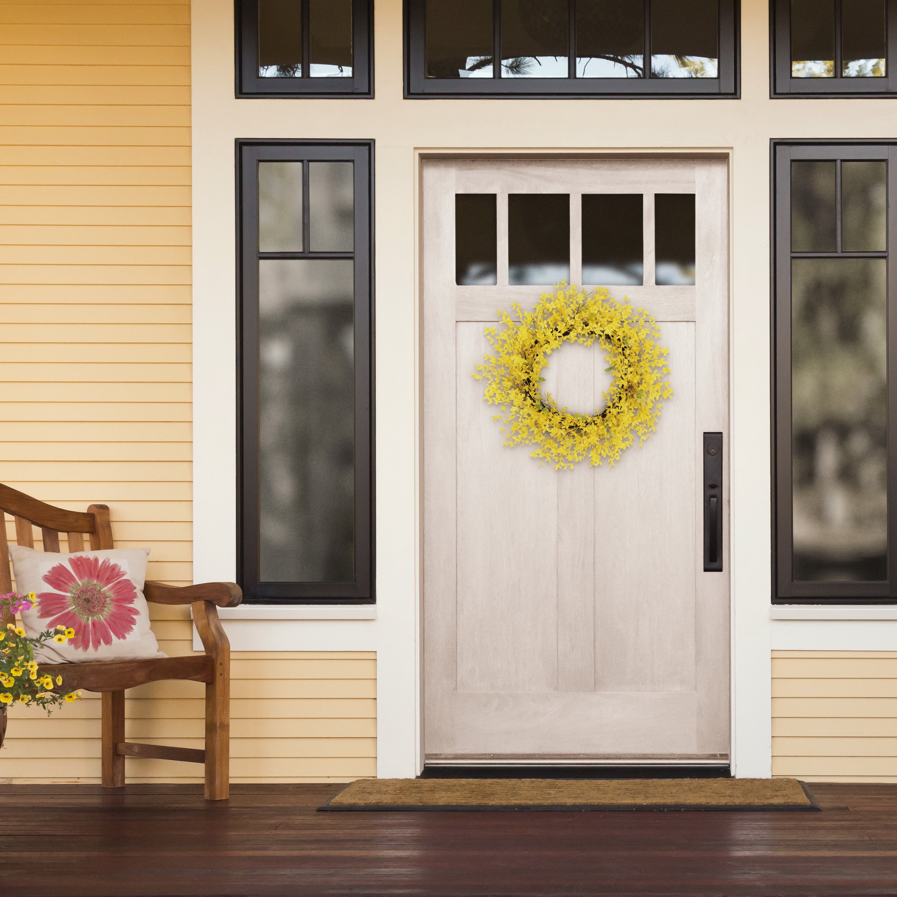 30" Artificial Winter Jasmine Floral Spring Wreath