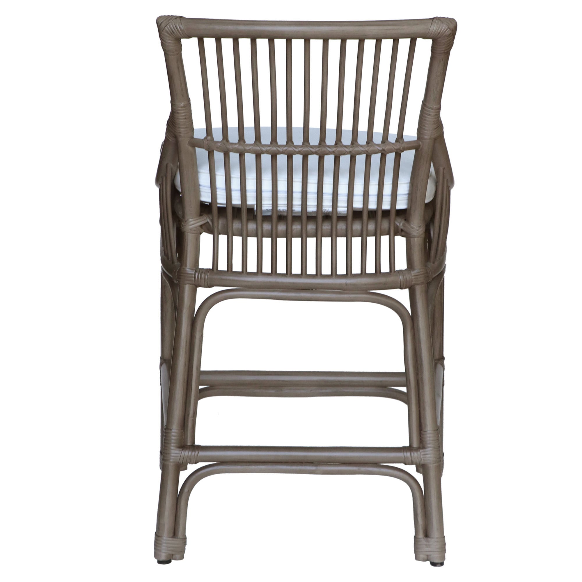 Rattan Slat Back Counter Stool Gray