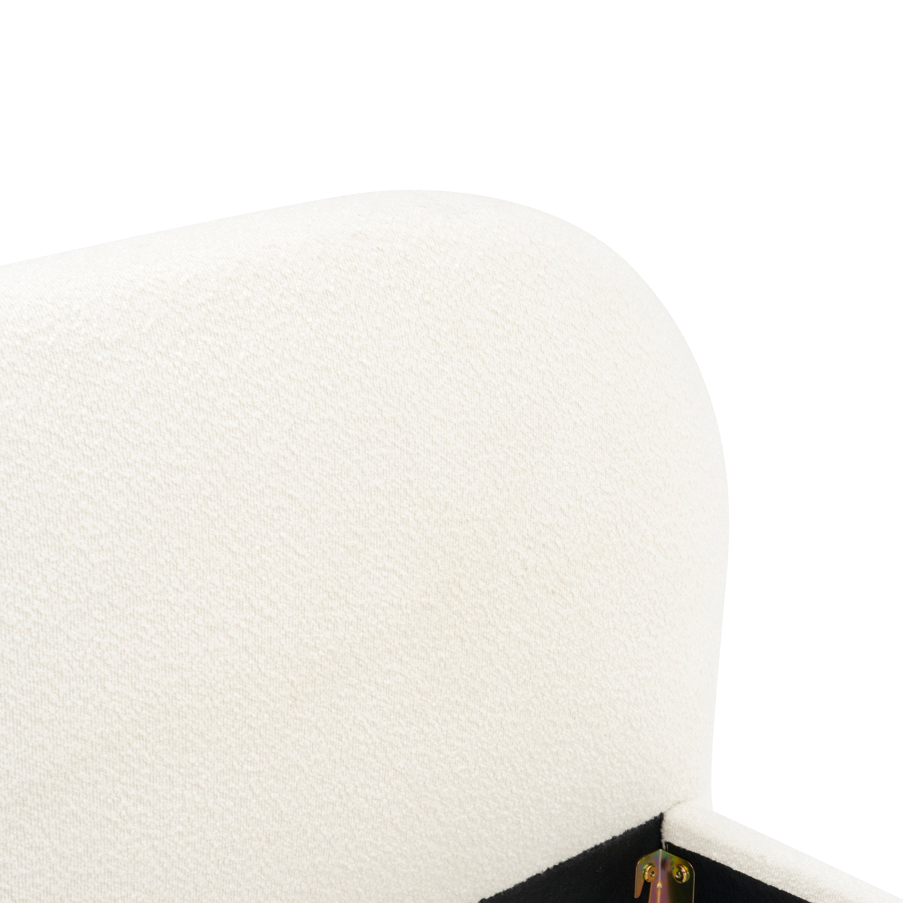 Modern Bed Frame with Upholstered Curved Headboard