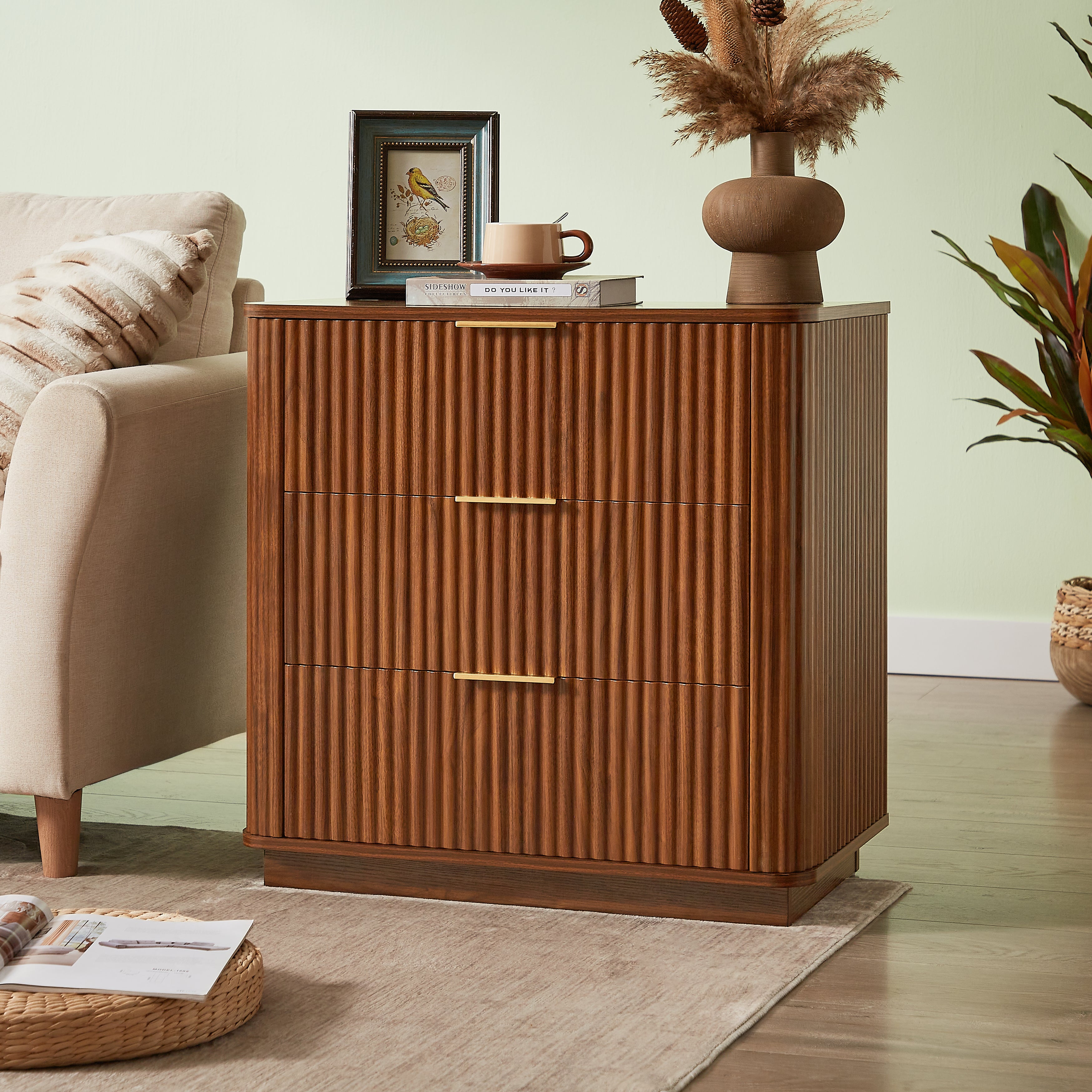 Wide Modern Chest of Drawers, Set of 2
