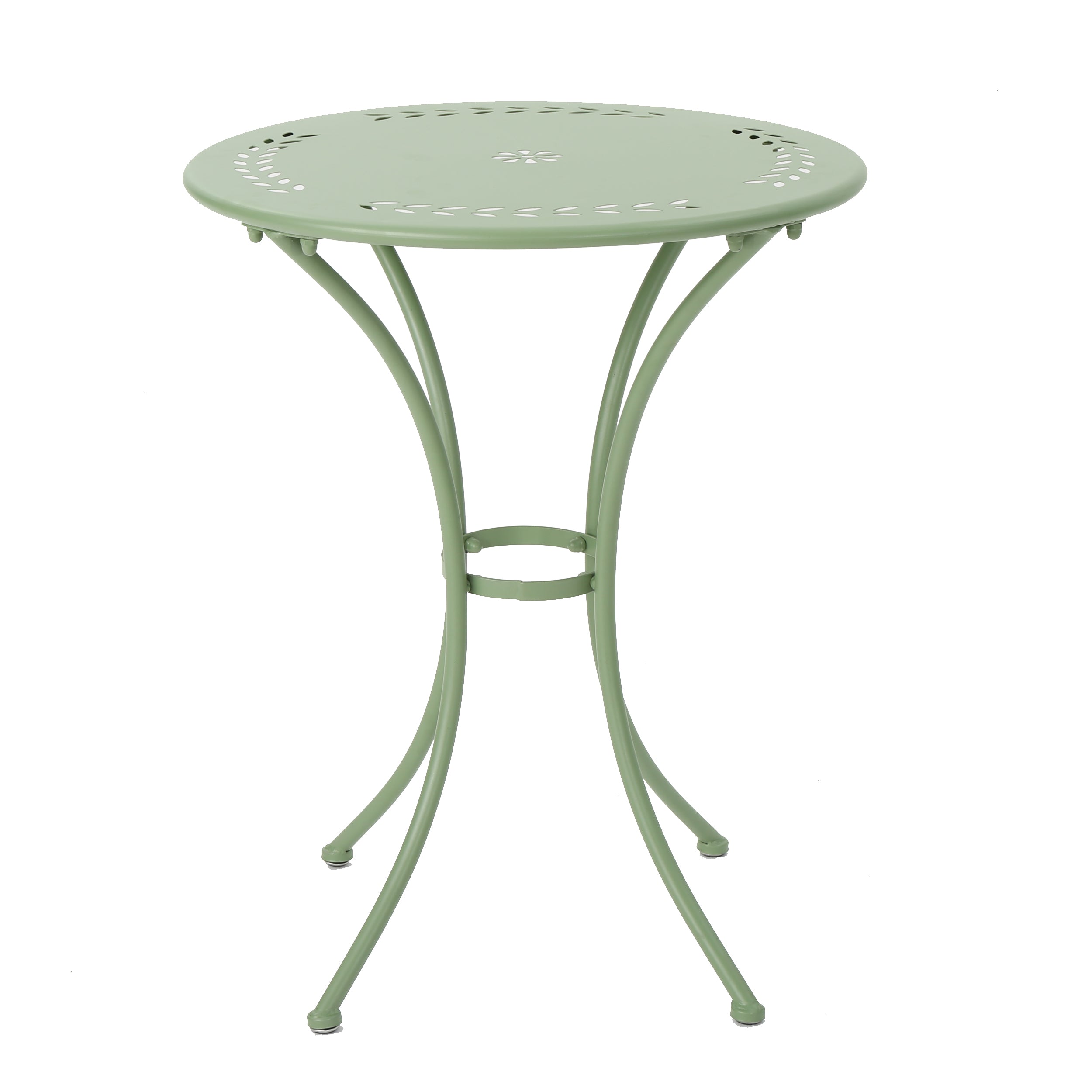 Pursuant 3-Piece Iron Bistro Set with Round Table and 2 Curved Back Chairs