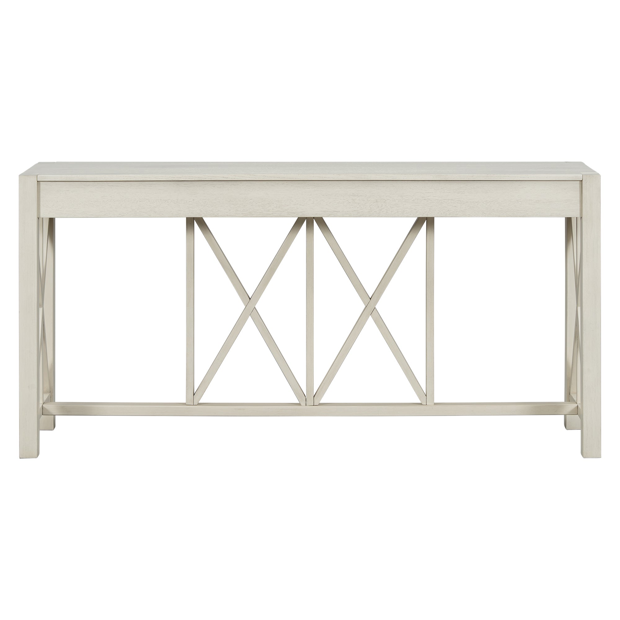 Modern Crisscross Design Entryway Table with Open Bottom Storage