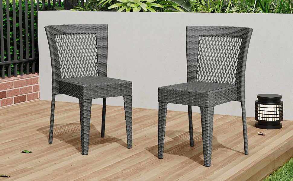 Farley Stacking Outdoor Dining Chairs, Set of 2