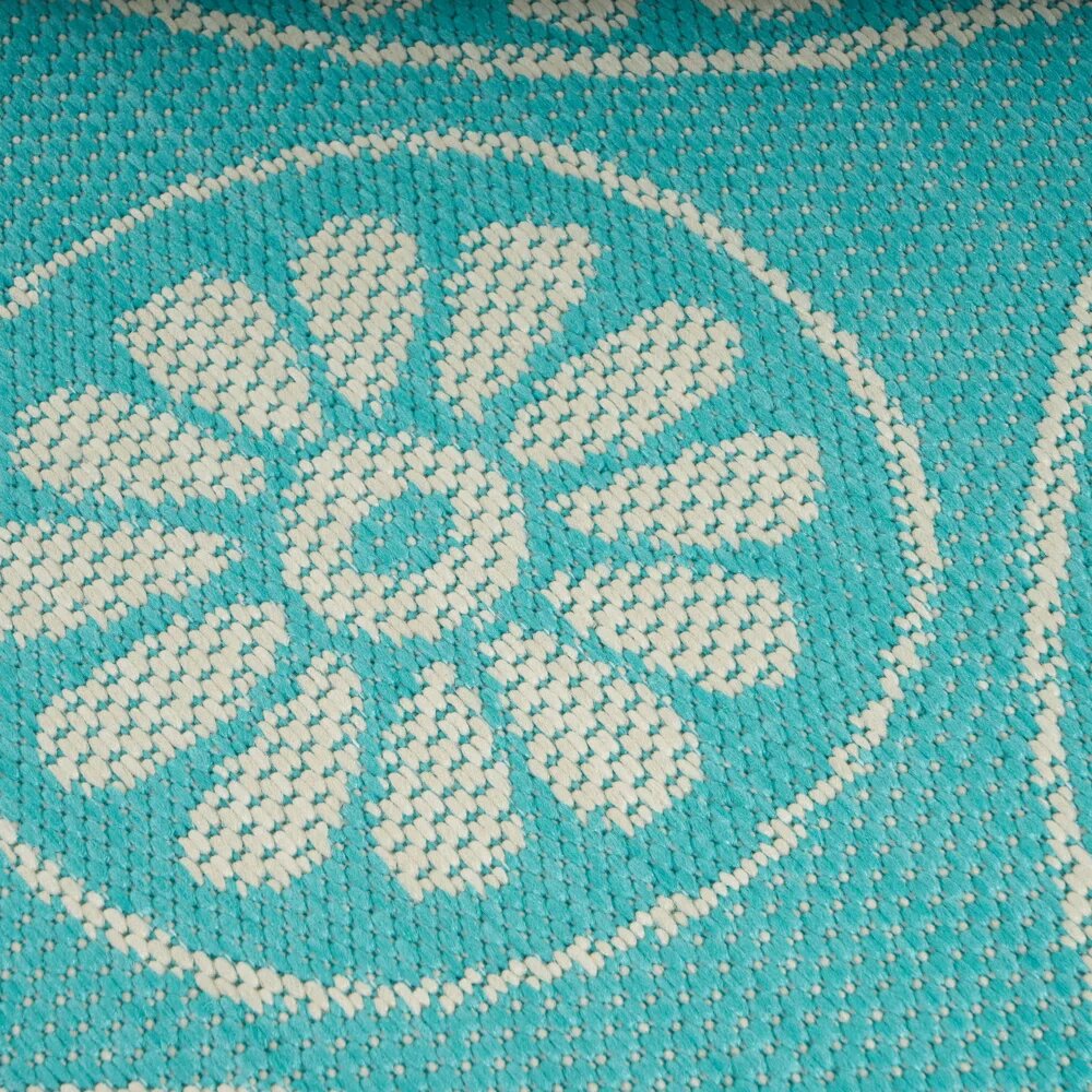 63" x 84" Outdoor Area Rug with Arabesque Inspired Patterns