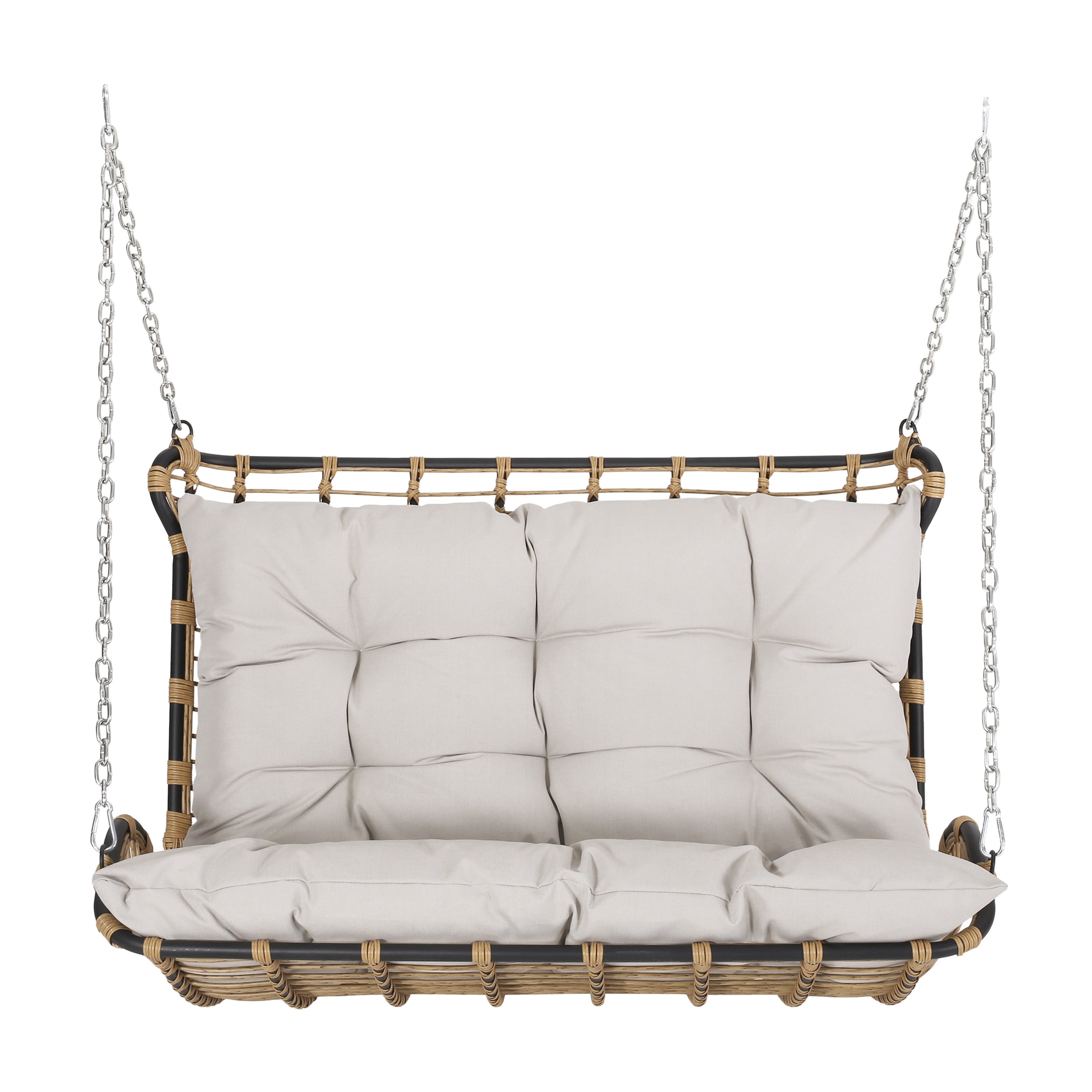 Arruda Outdoor Wicker Porch Swing with Cushions