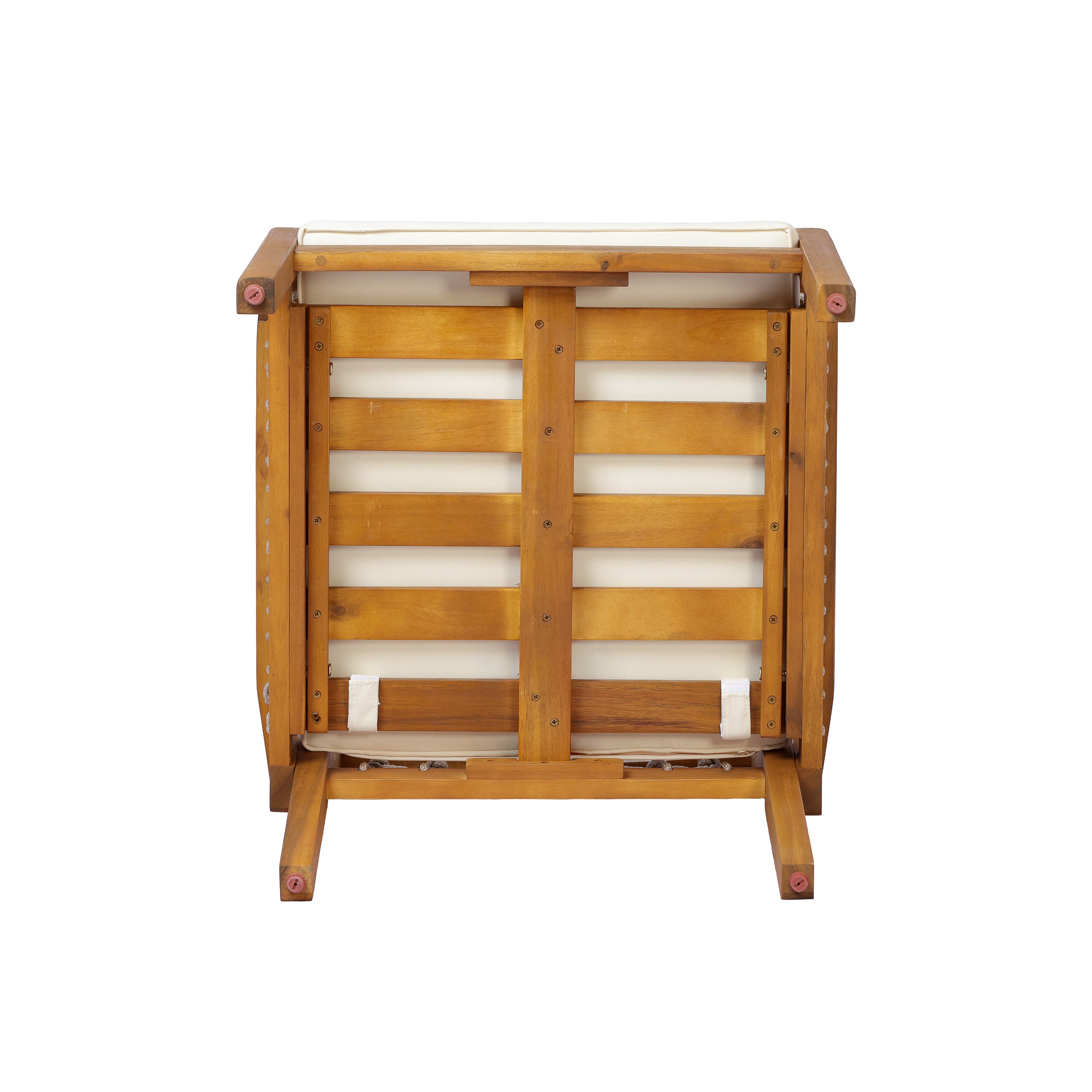 Outdoor Patio Acacia Wood Chairs With Woven Rope Arms, Set of 2