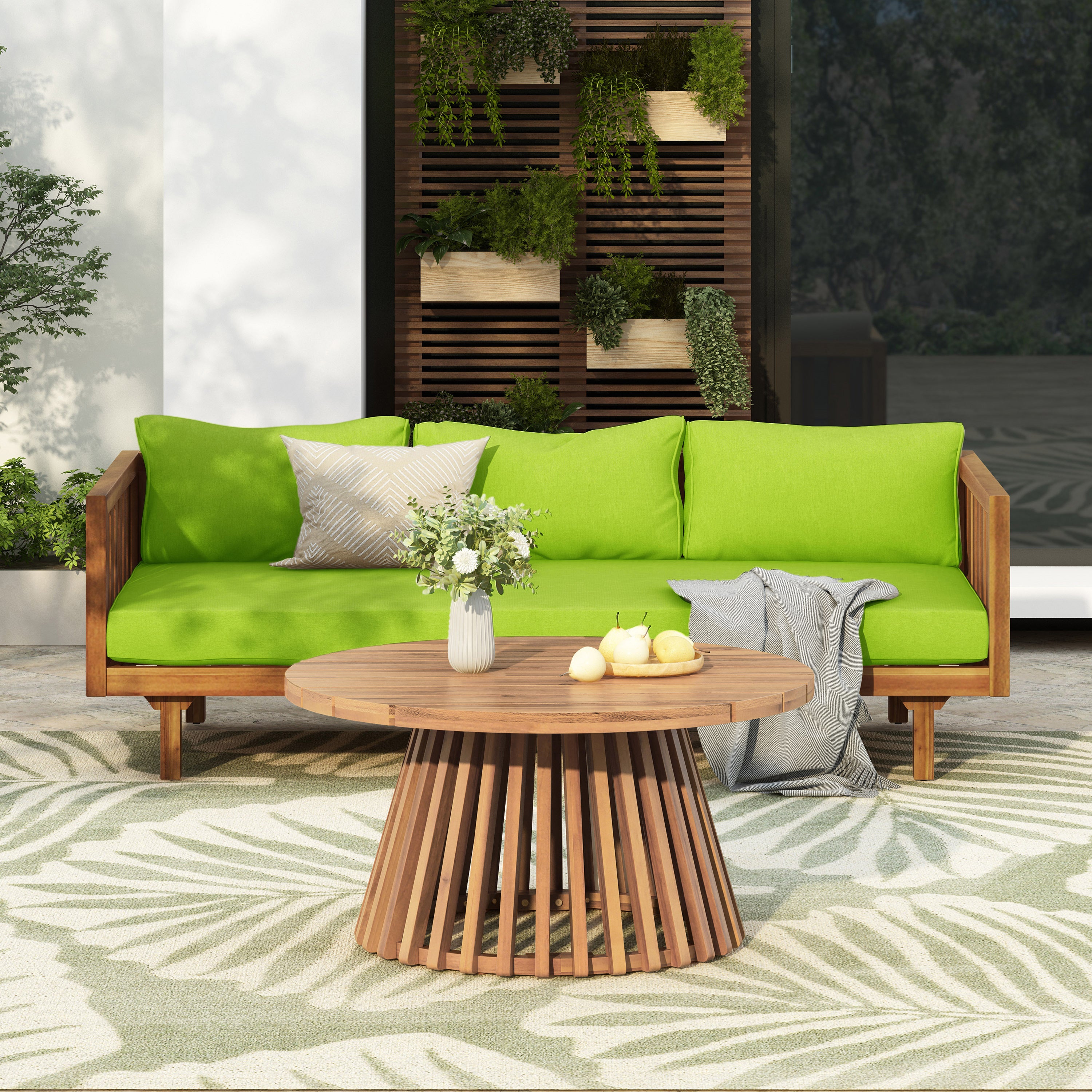 Tidewell Outdoor Acacia Wood Patio Furniture Set